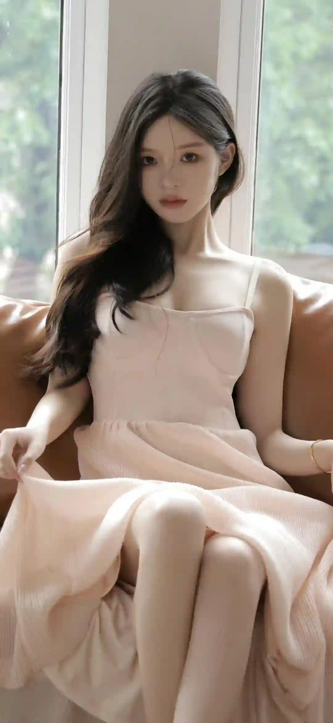 性感吊带美女 长发美女 长腿美女