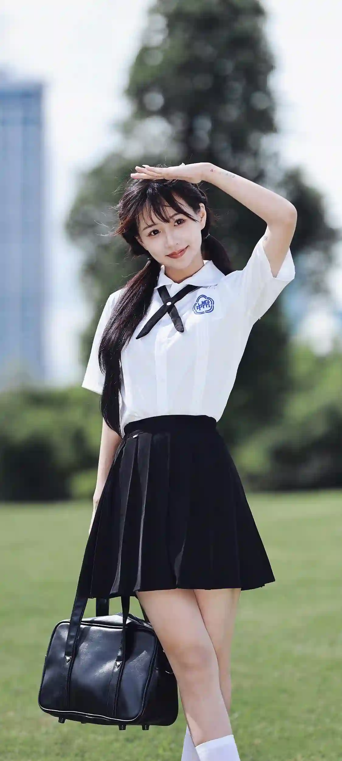 可爱JK美女 甜美 微笑女孩 户外