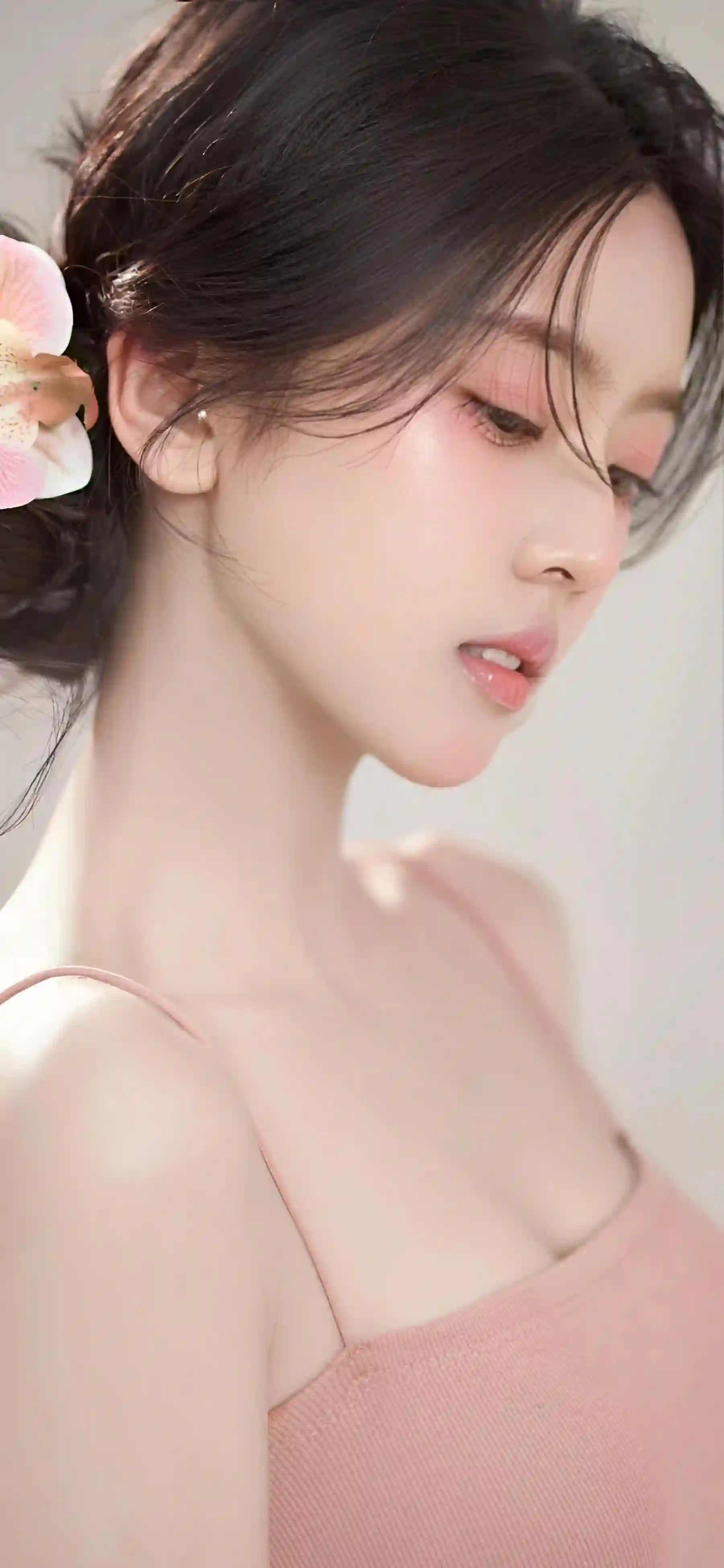 长发清纯女孩 吊带装 性感女孩 纯欲