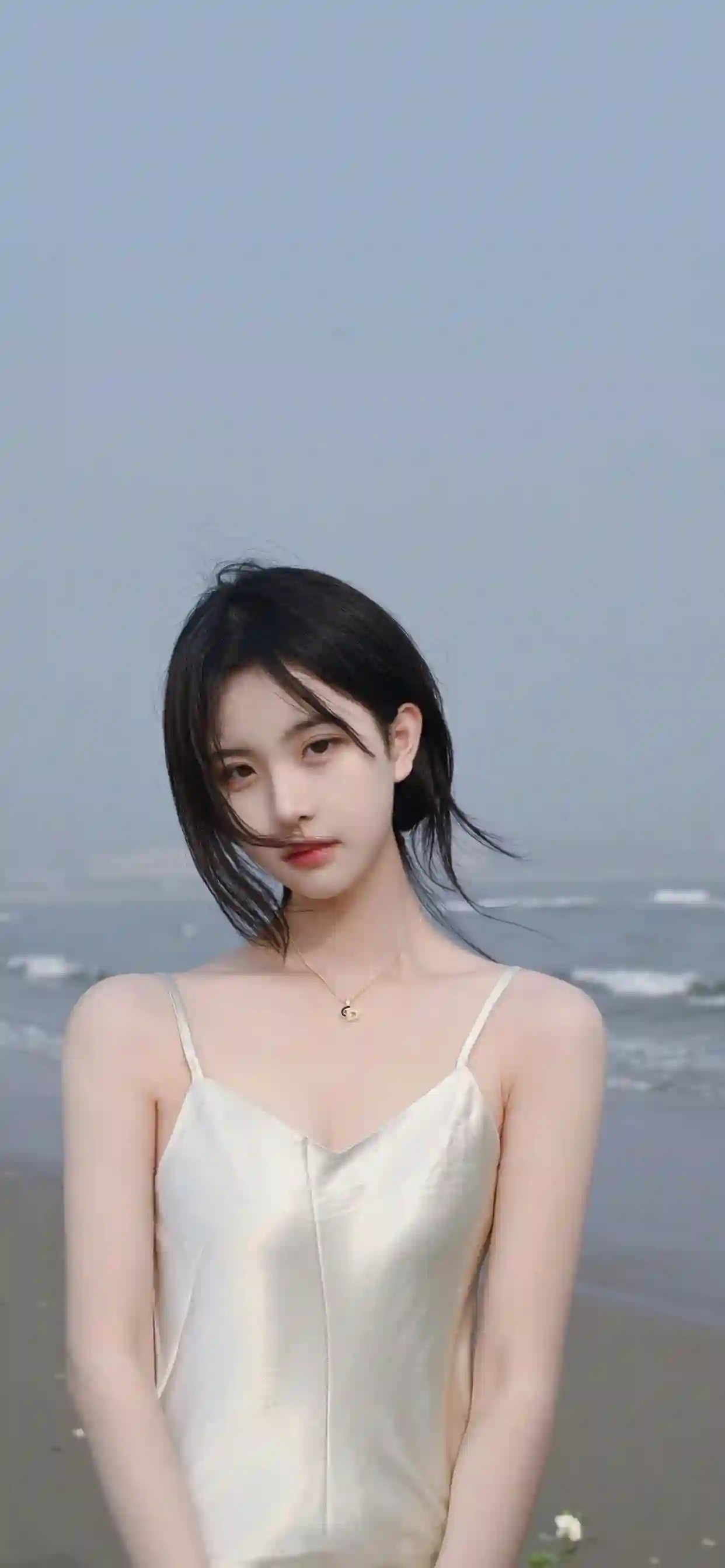 户外 性感吊带美女  吊带长裙
