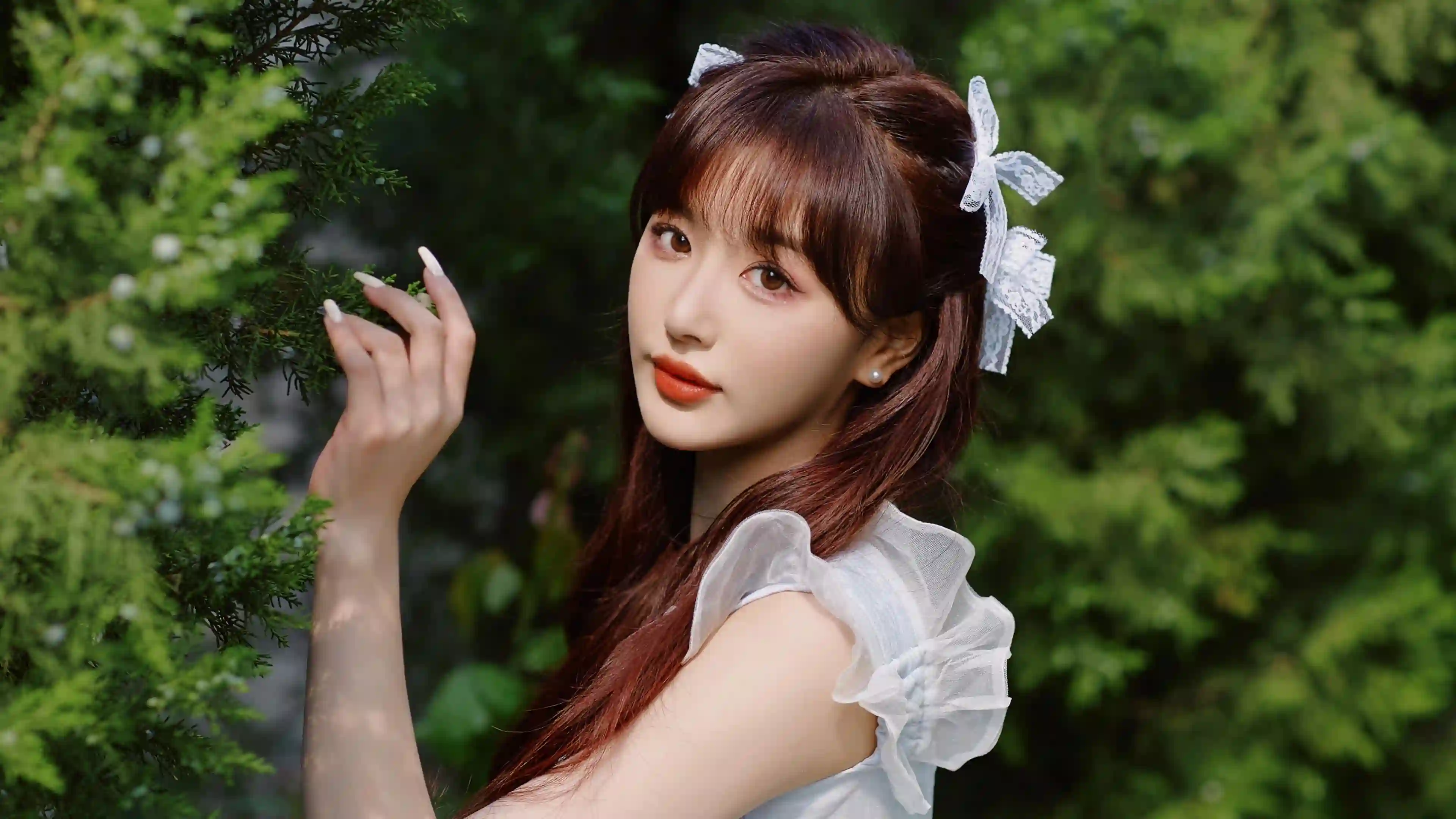 长发美女 可爱清纯美女 户外 孔雪儿