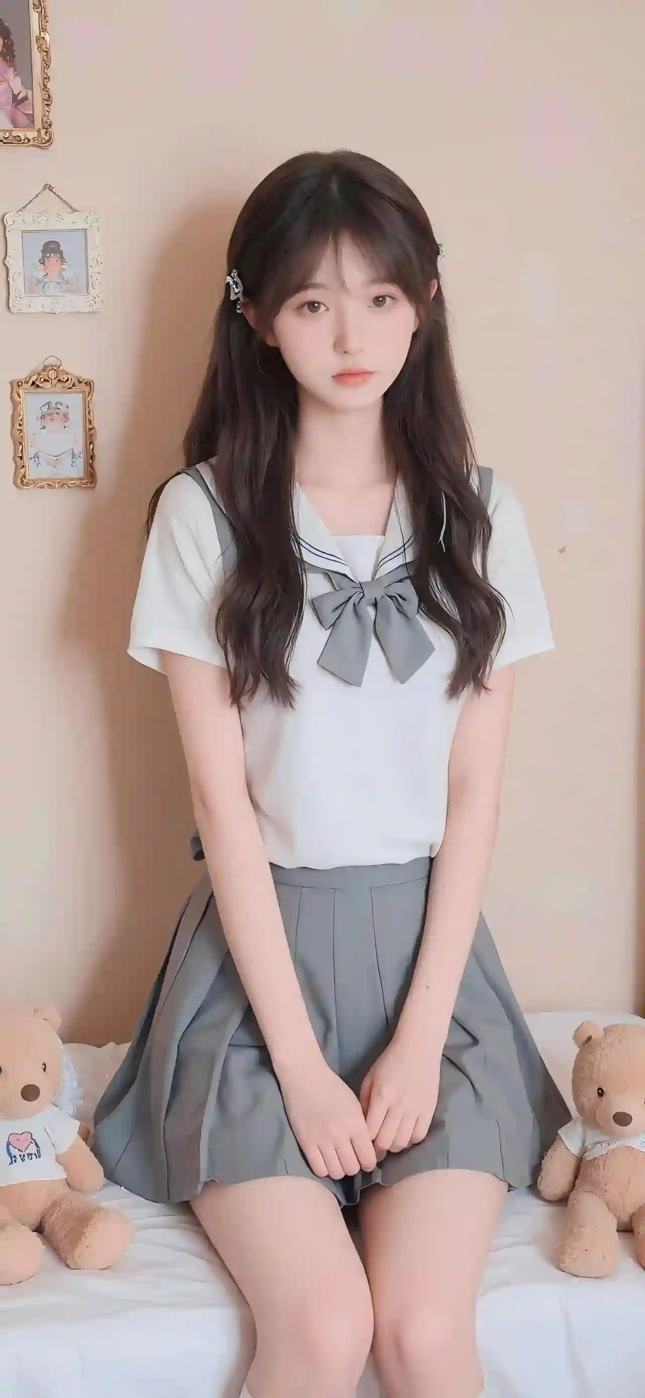 JK 女孩 长发jk女孩 清纯女孩 学院风 