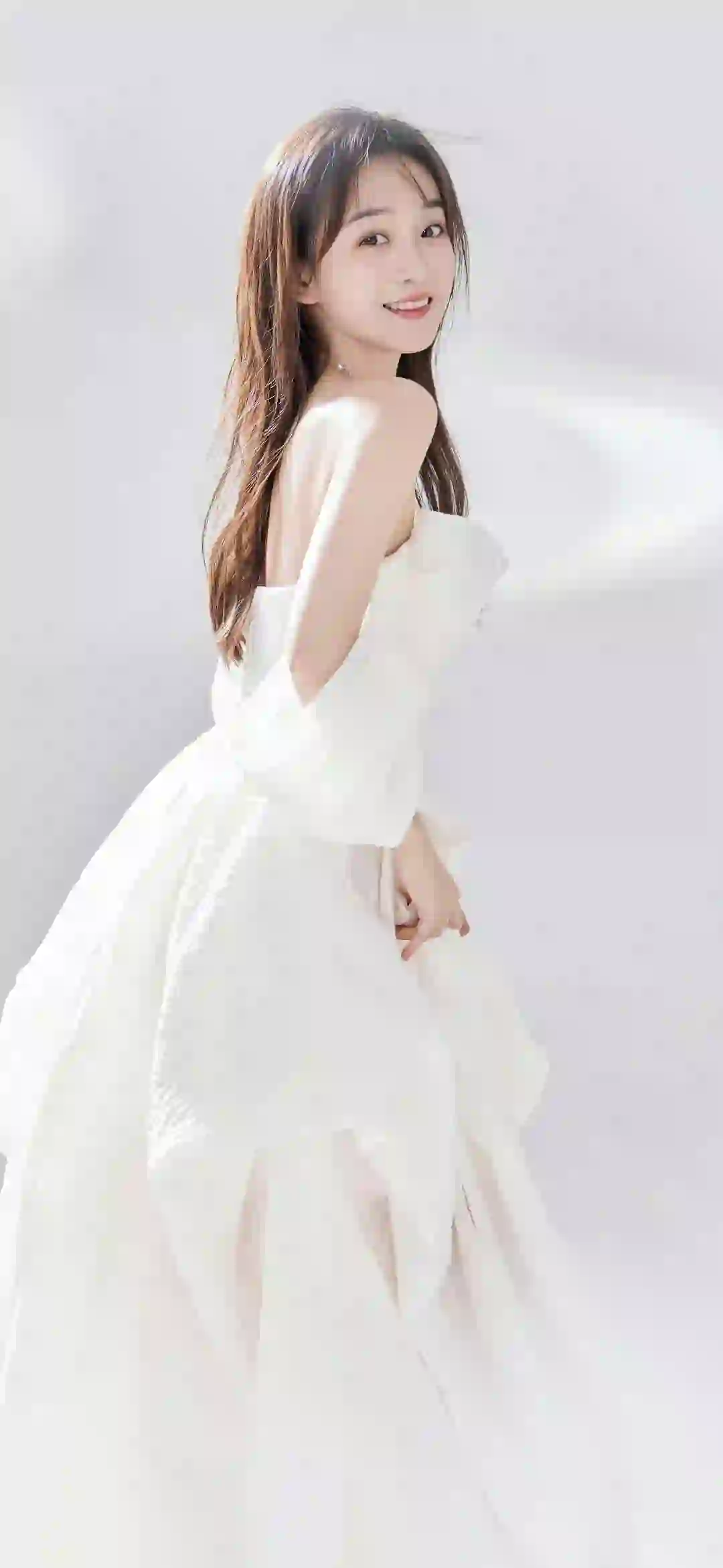 美女明星 何泓姗 清纯 一袭白色长裙