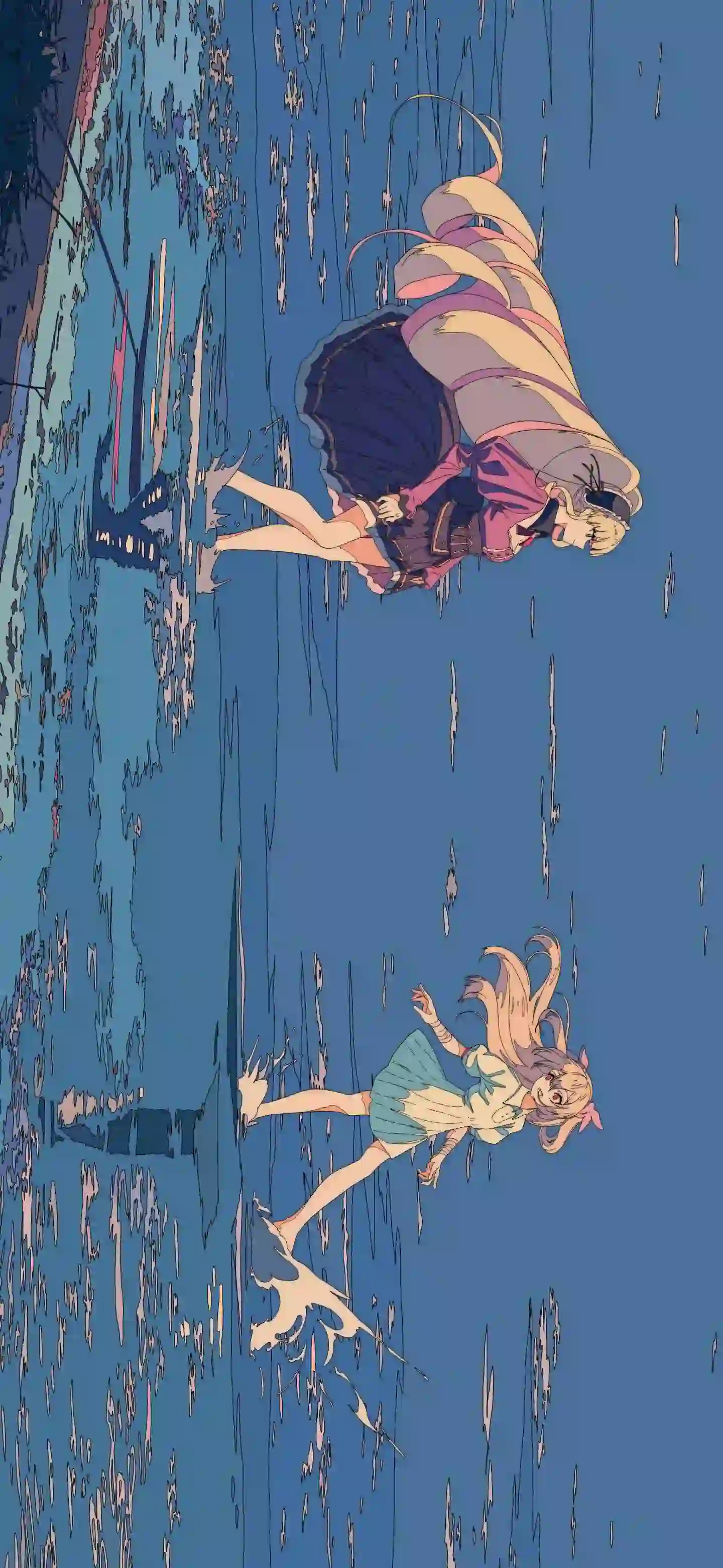 奔跑的两个女孩 动漫