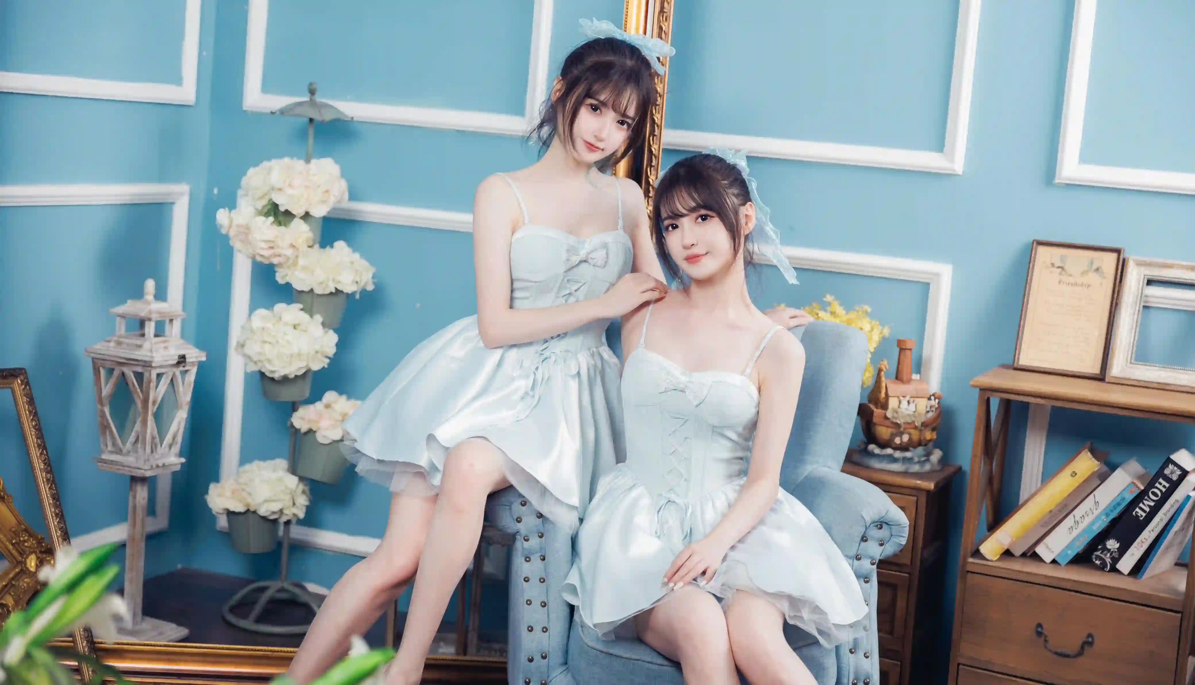 长发美女 两个可爱美女 吊带 清纯 小清新 唯美