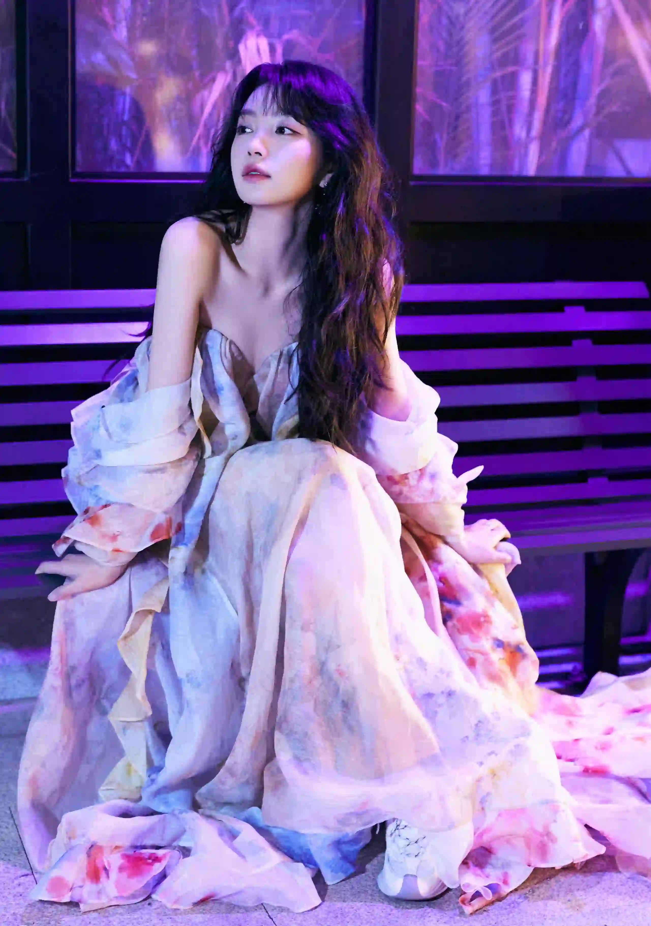 田曦薇 长发美女 街拍 时尚美女