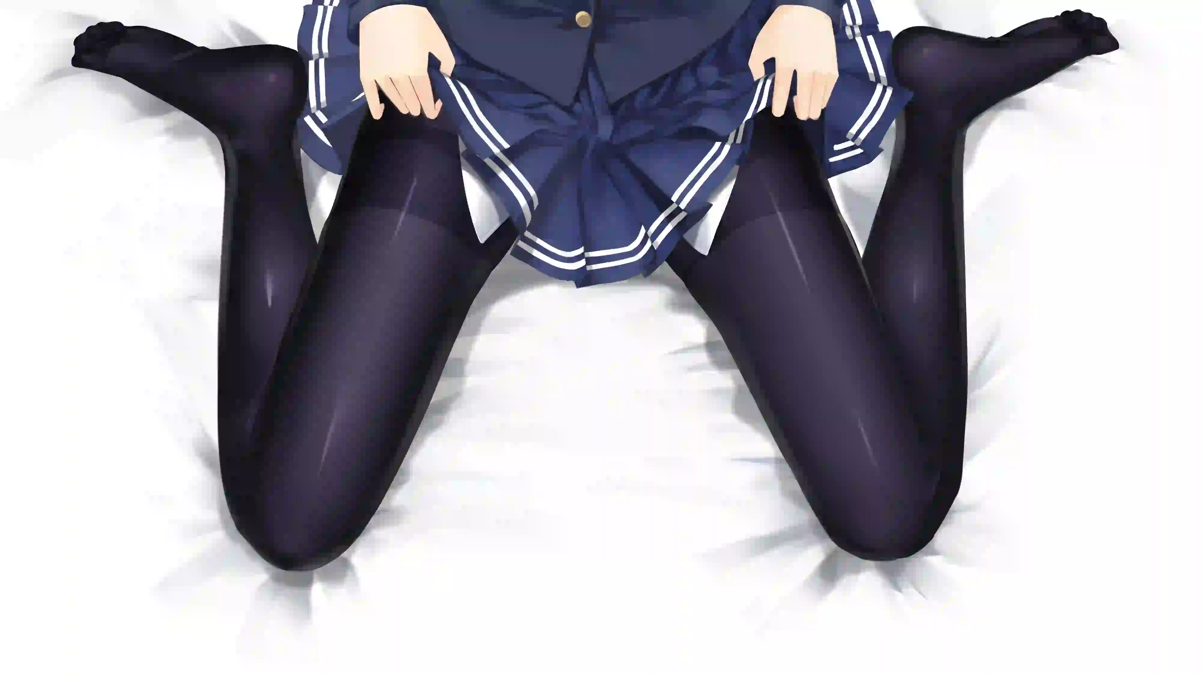 二次元壁纸 动漫壁纸 美腿 丝袜 黑色丝袜 