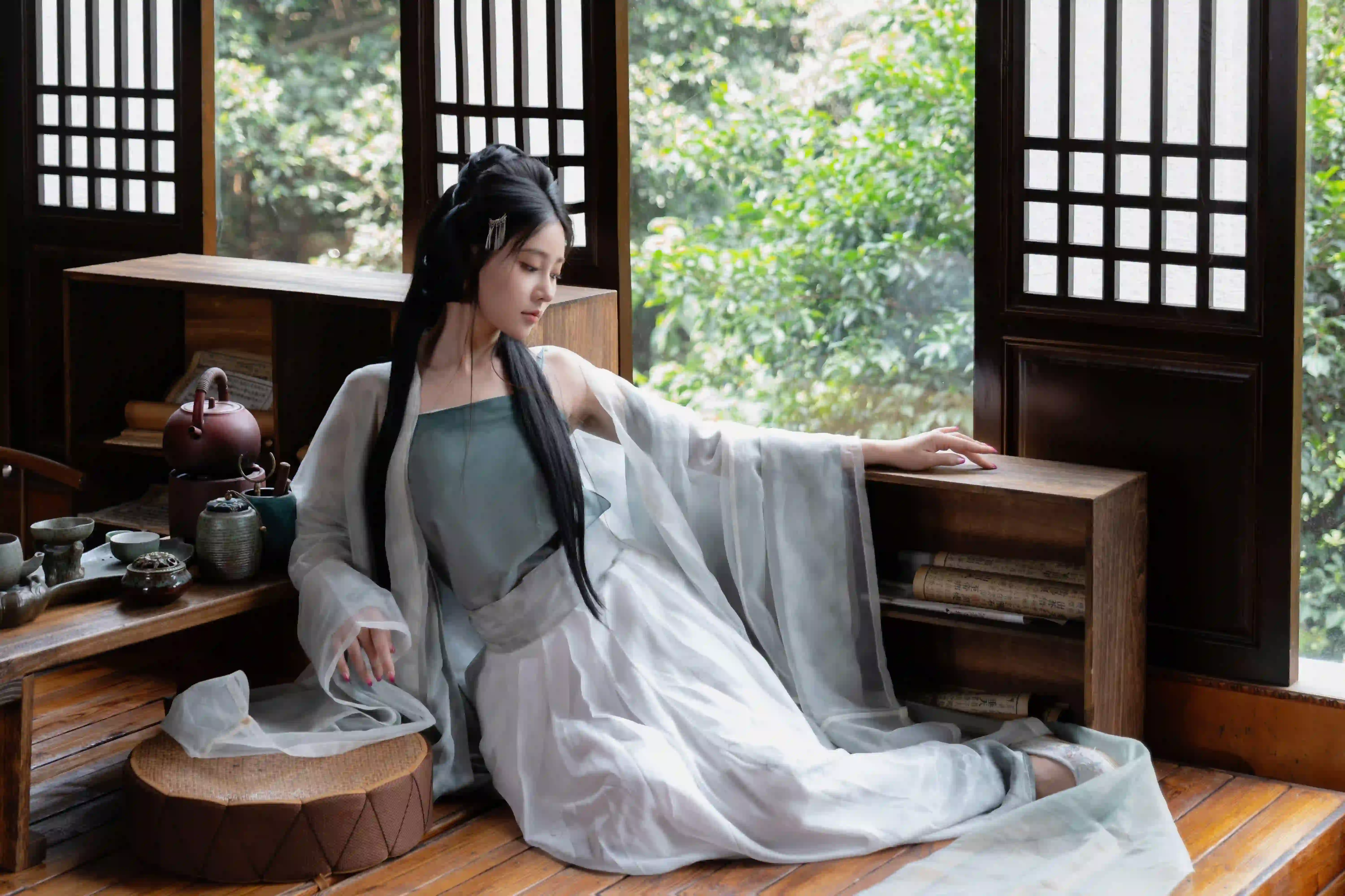 古建筑 古风汉服美女 性感美女 古风穿搭 居家 古风建筑