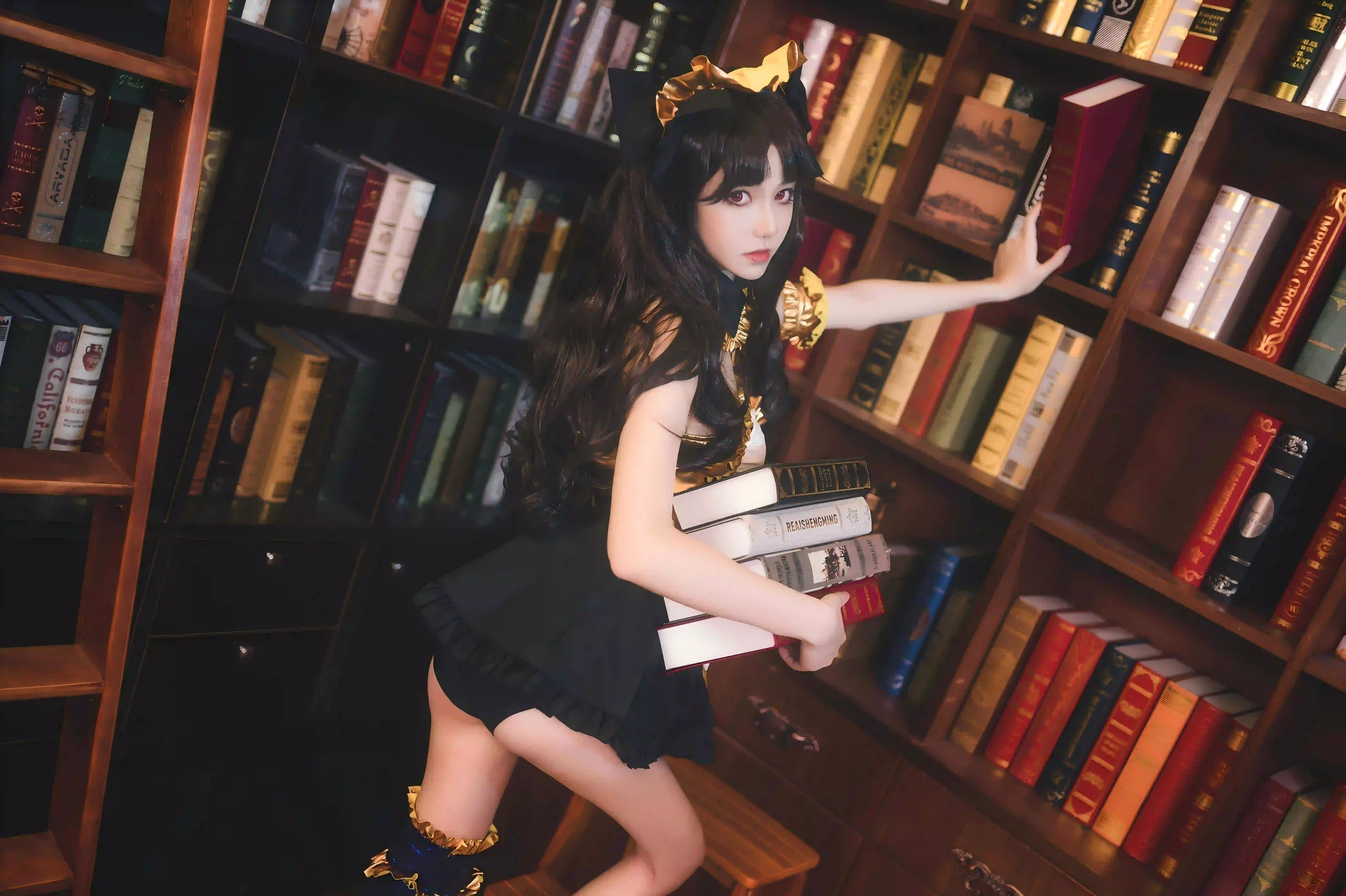 cos 书房 长发美女 性感美女 写真 书