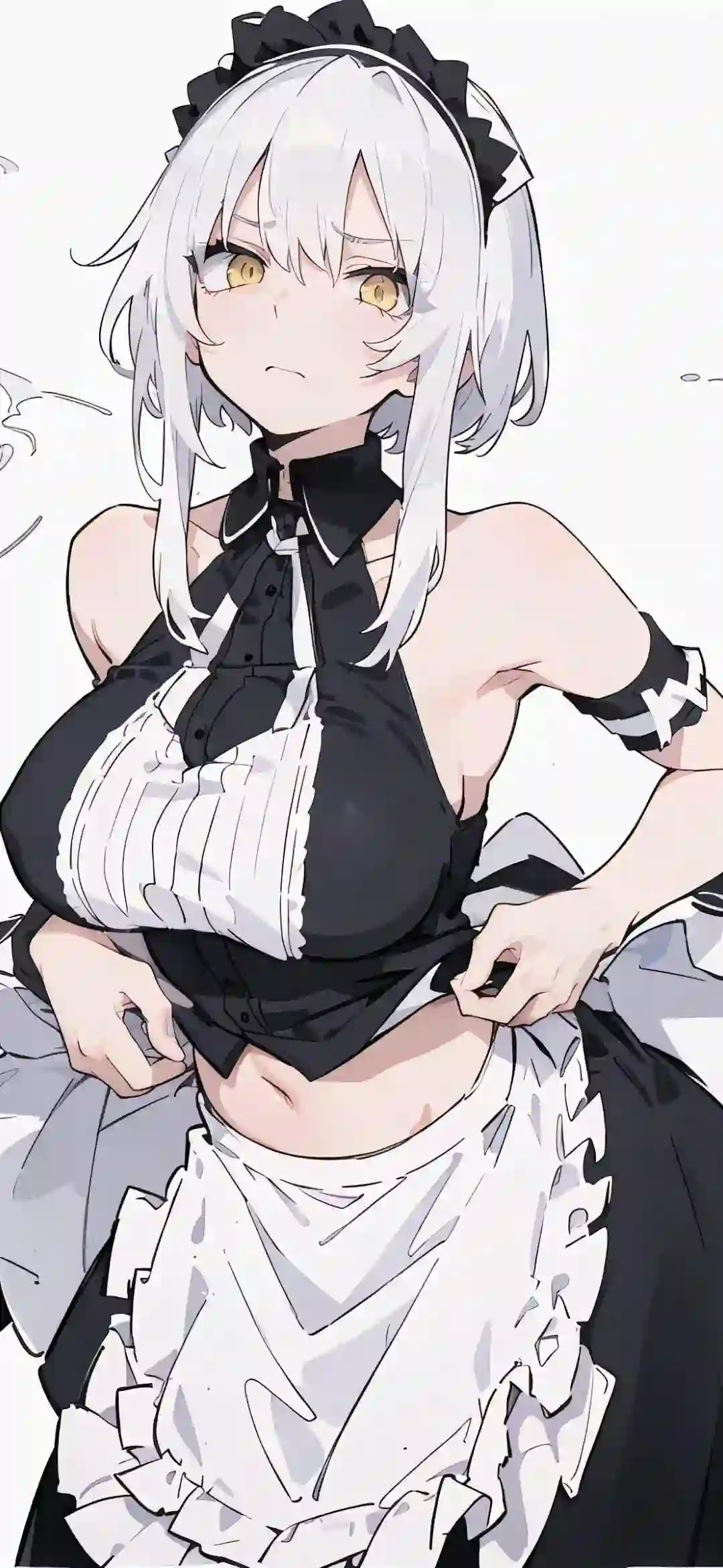 可爱女孩 女仆穿搭 动漫 二次元 白丝头发