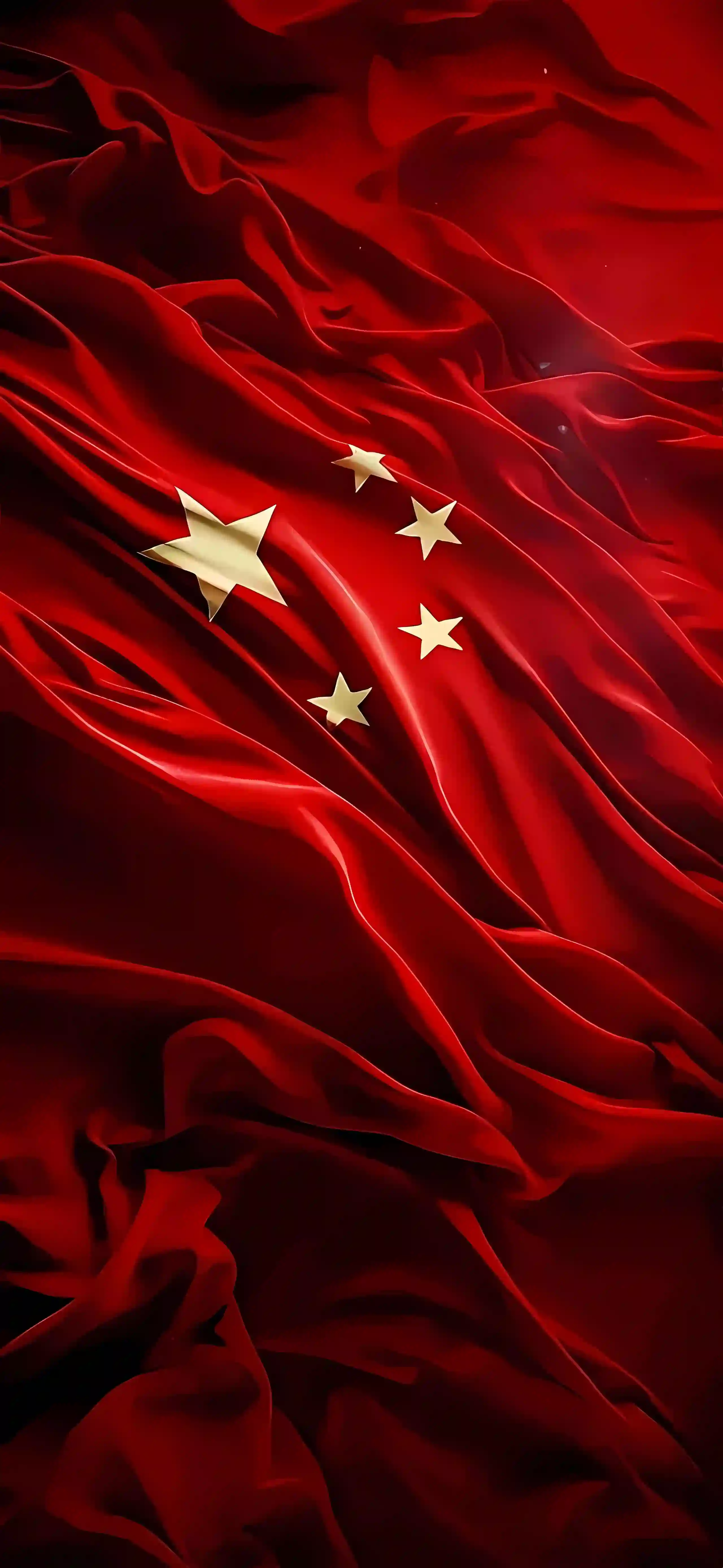国旗 红色 五角星 艺术 飘扬 壁纸