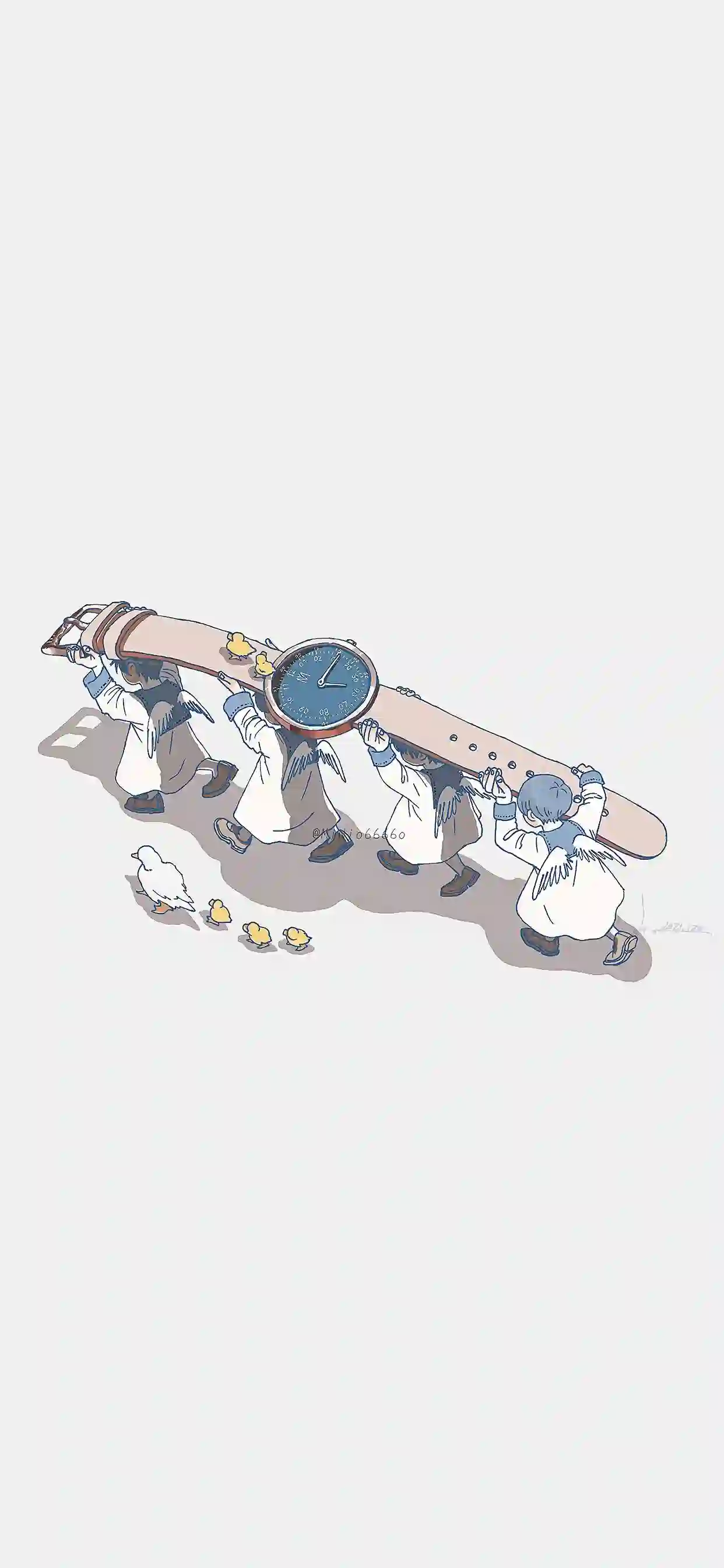 小天使 手表 插画 可爱 卡通