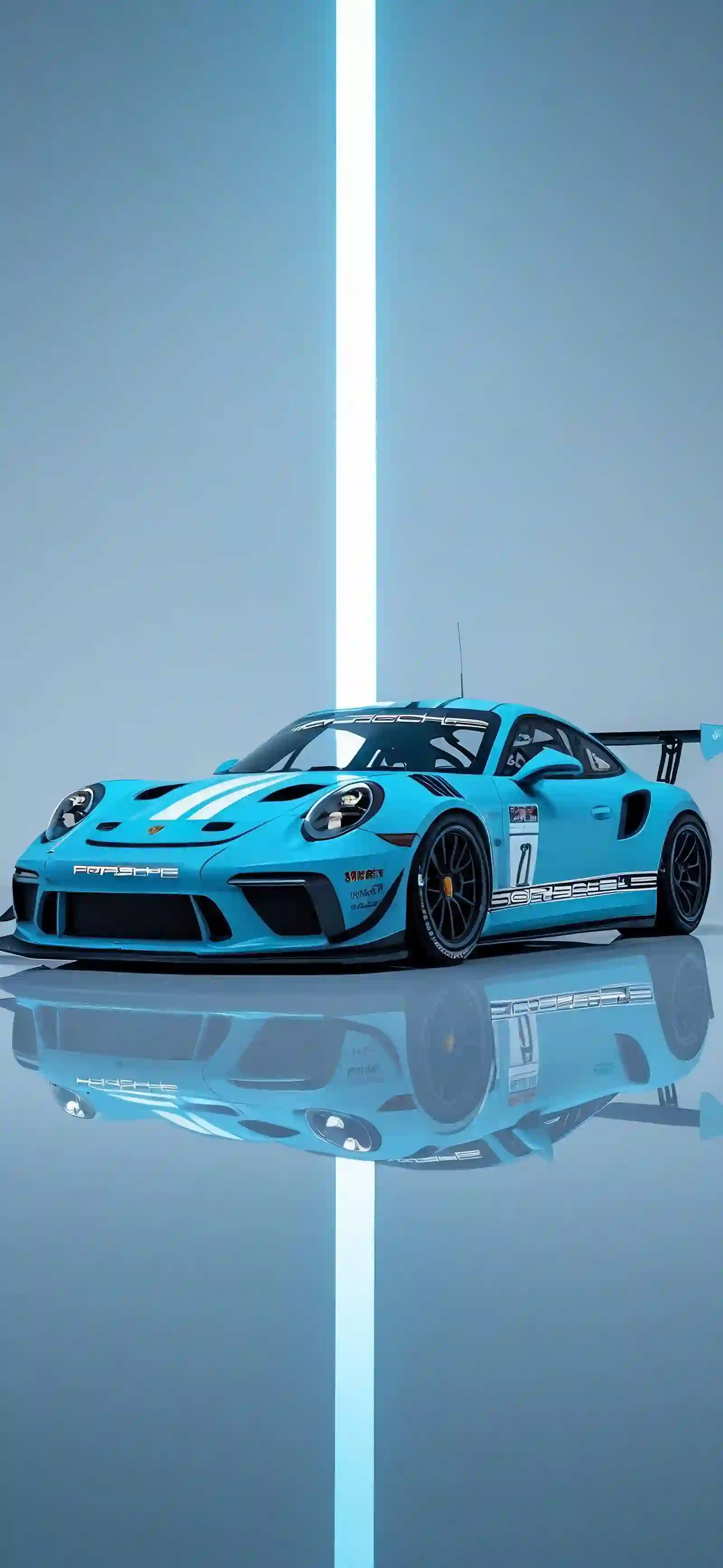 保时捷 蓝色赛车 GT3 RS 跑车 影棚 汽车壁纸