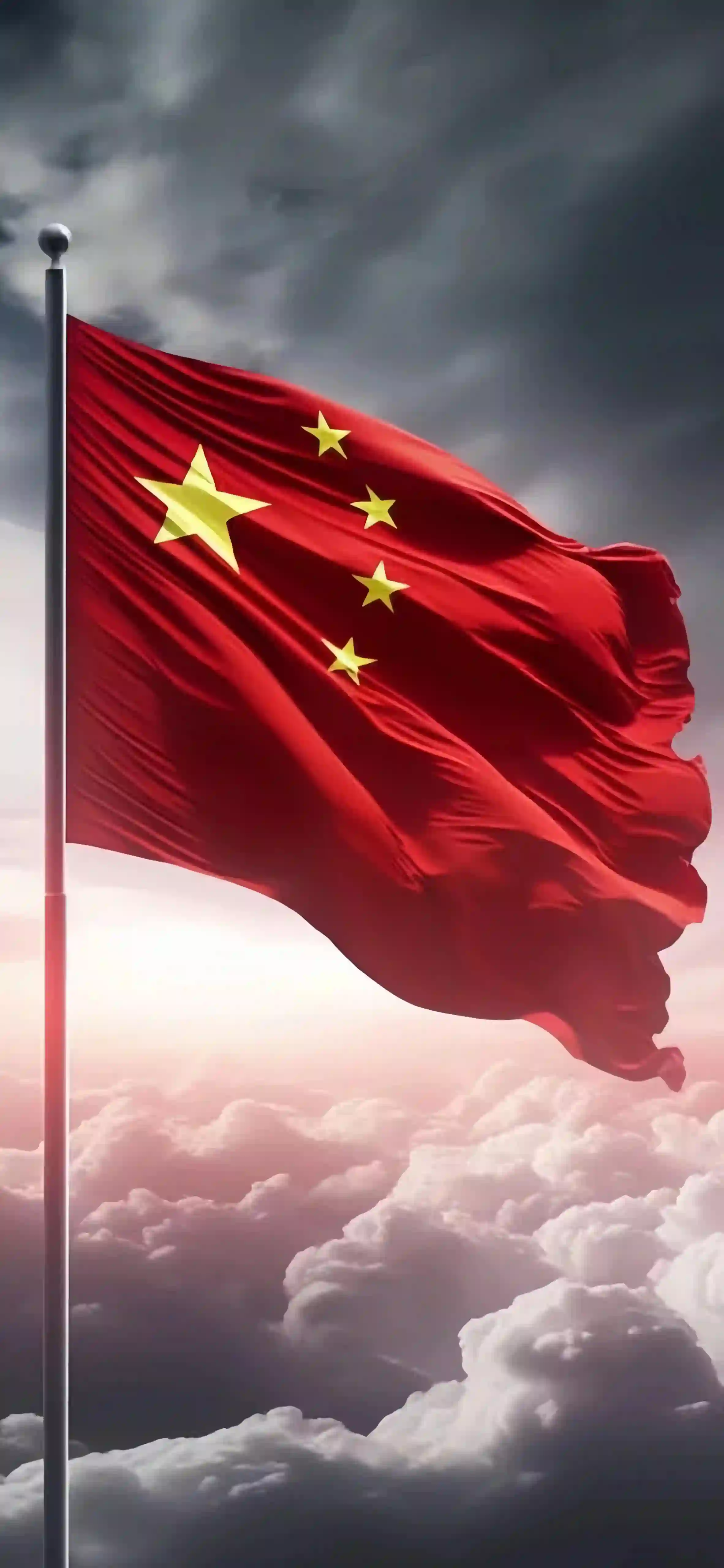 随风飘扬的五星红旗 中国国旗 国旗 红色旗帜