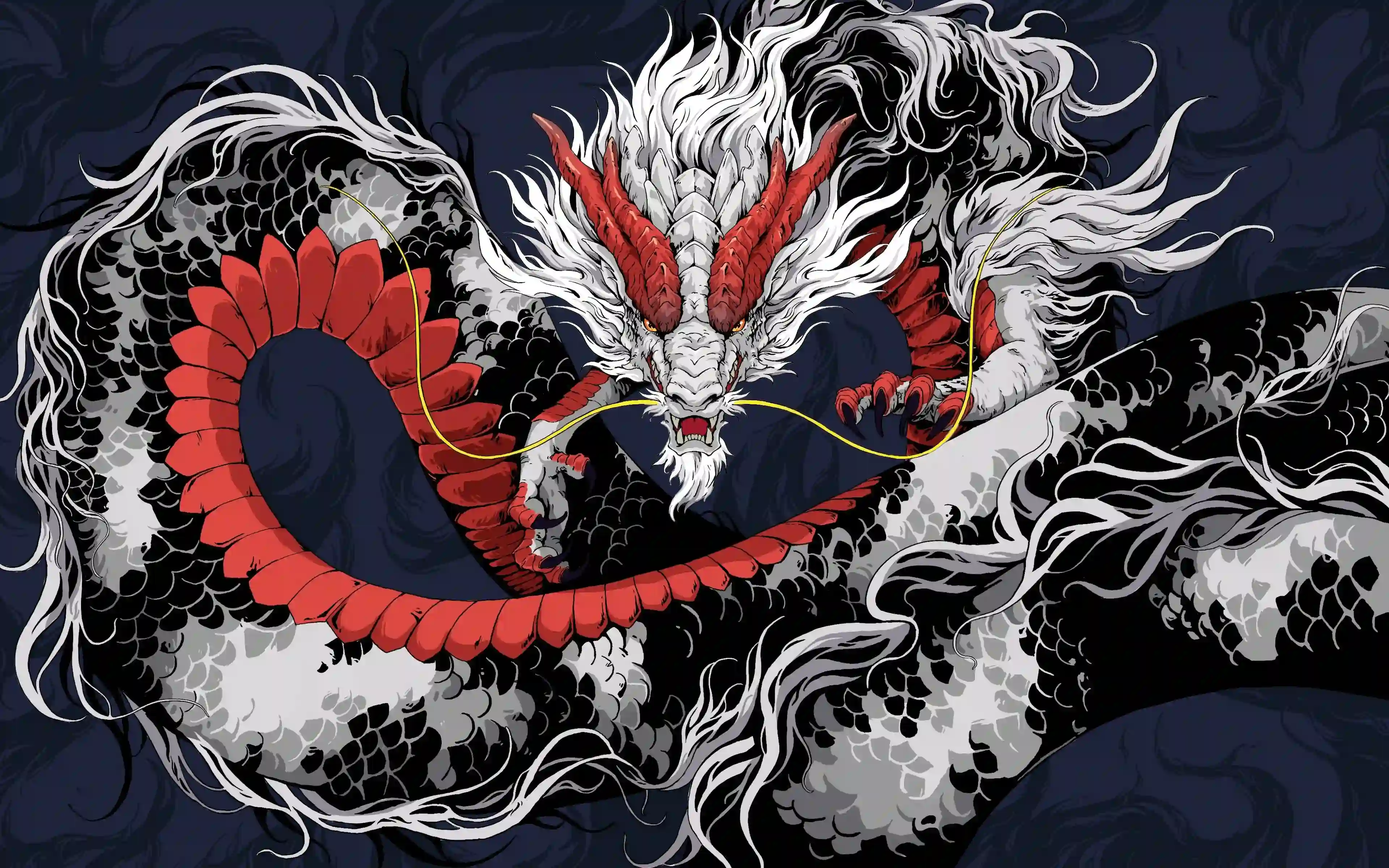 LEGION  联想 龙 白色 红色 插画