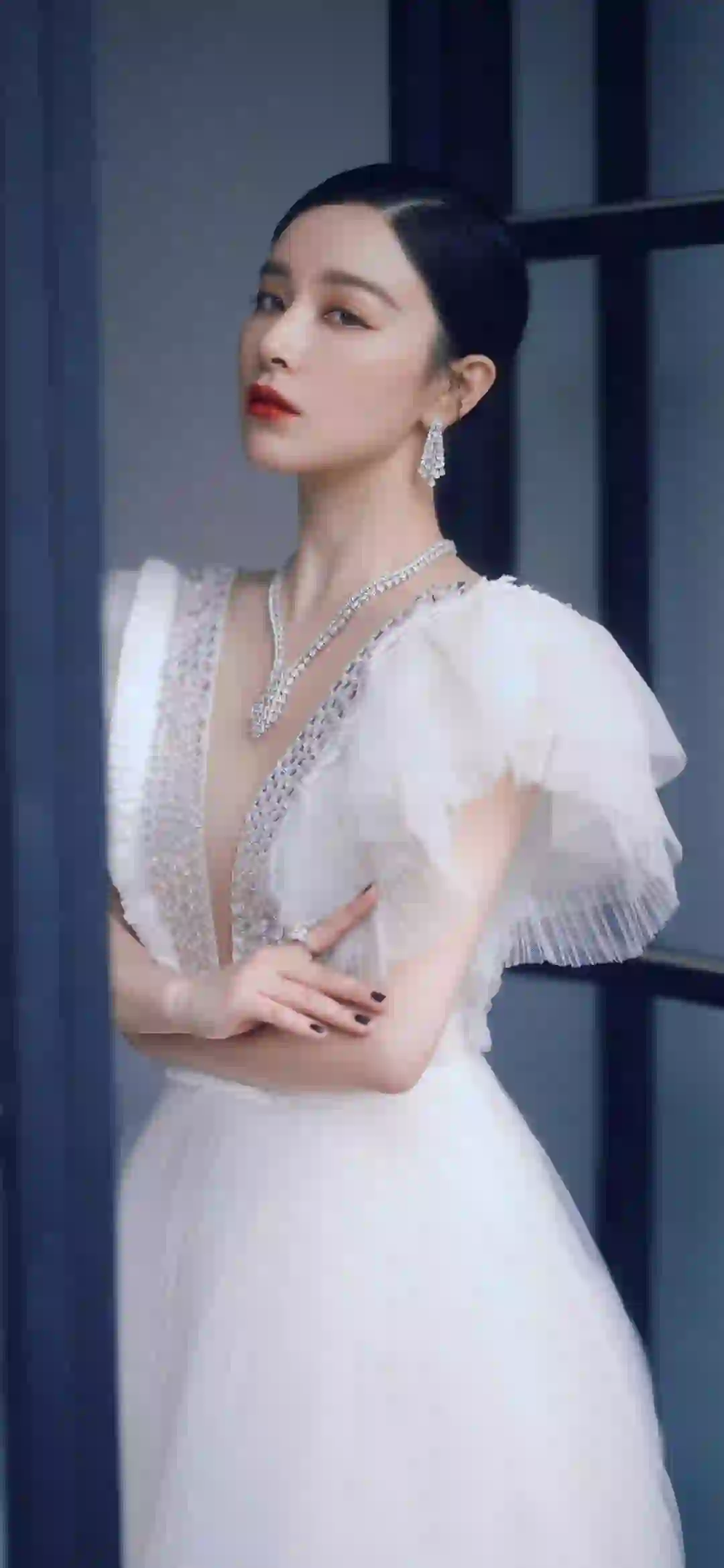 明星美女 阚清子 性感美女 白色长裙