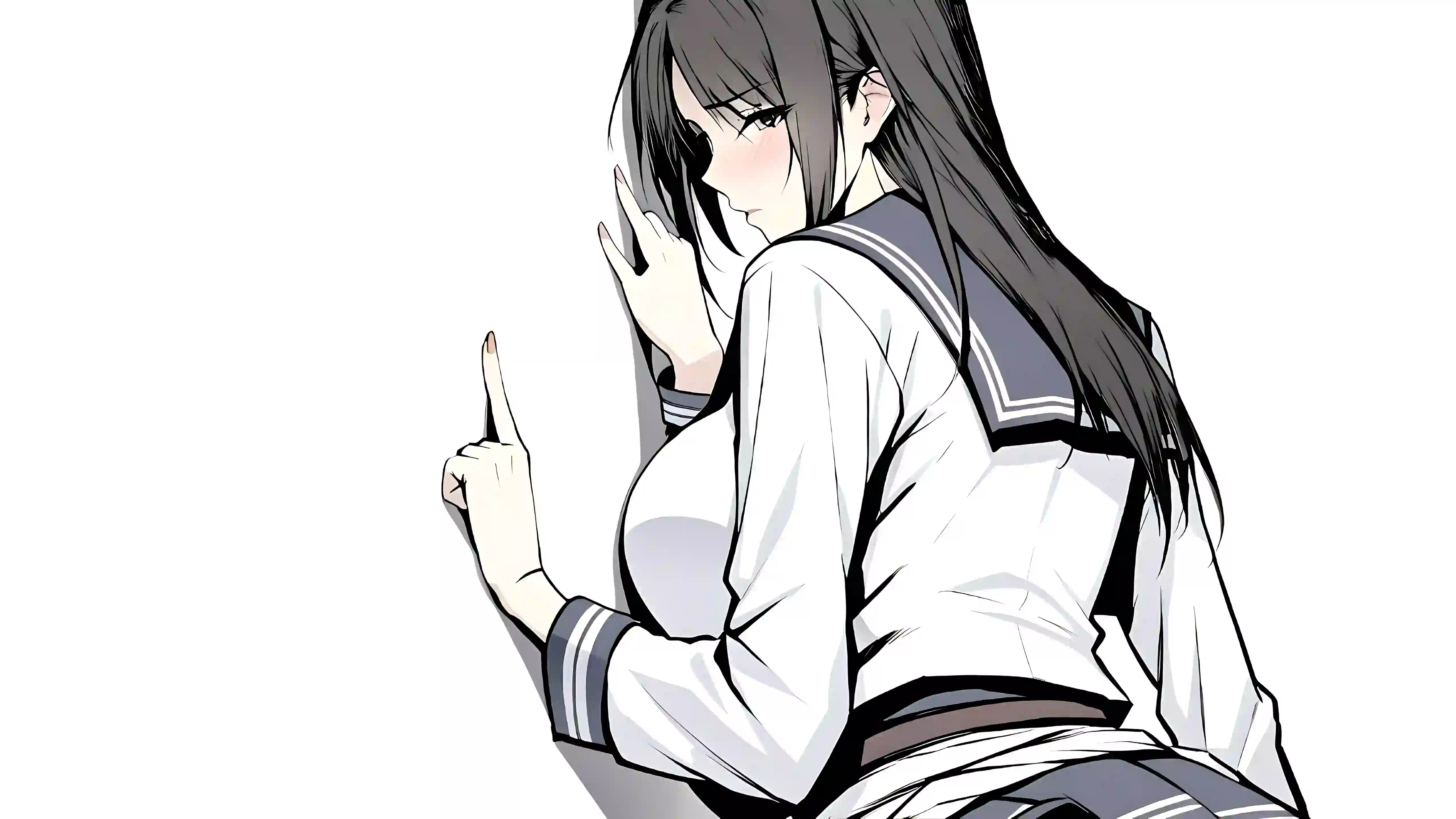 动漫女孩 二次元  jk 害羞女孩