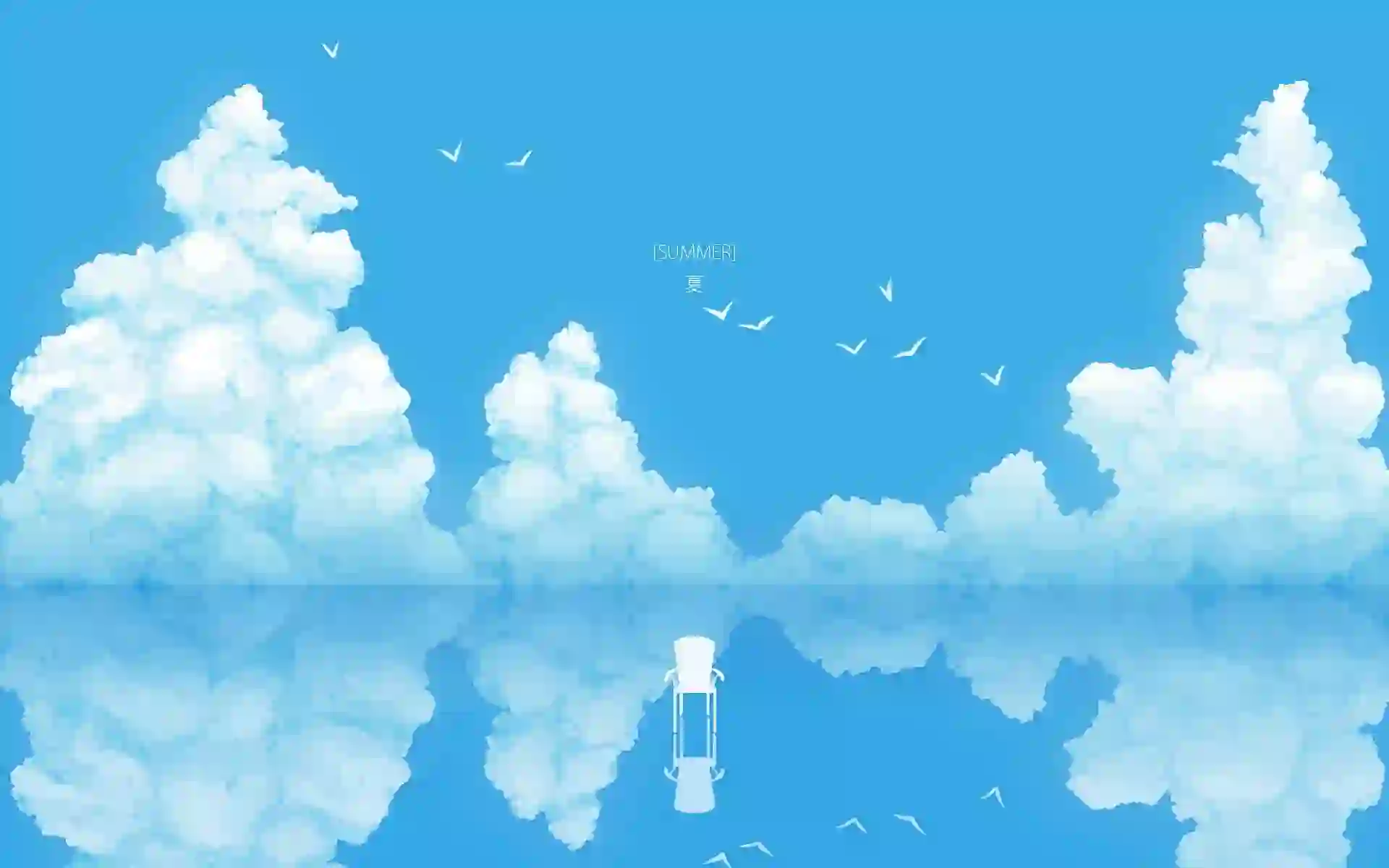 天空倒影  水