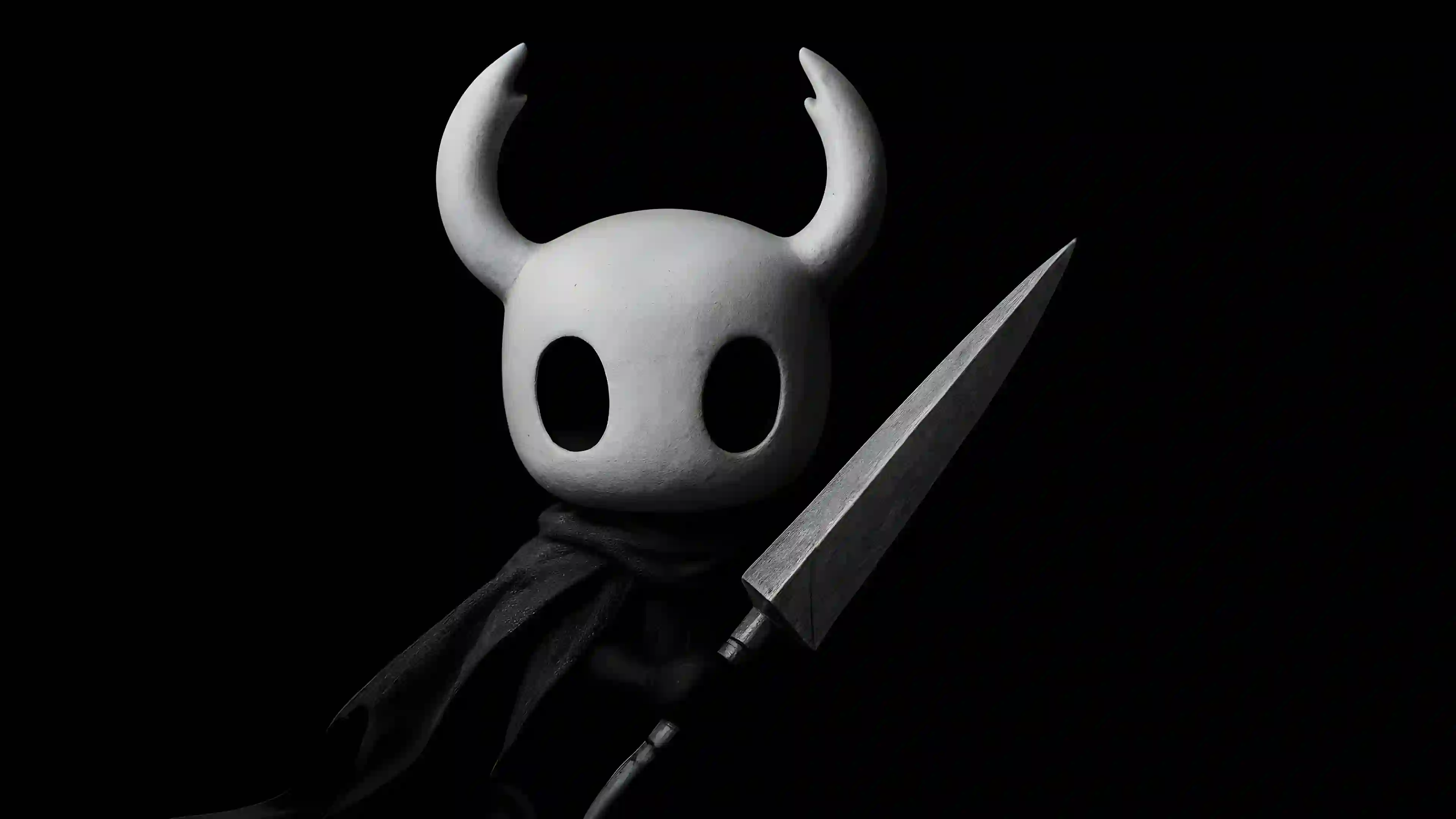 hollow-knight 游戏角色 二次元 黑白风格