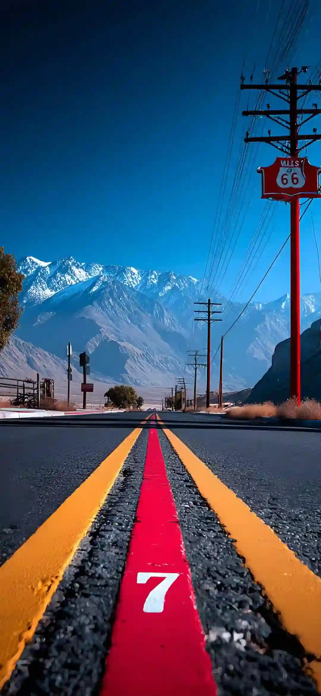 66号公路 雪山 公路风景 壮丽风光 壁纸