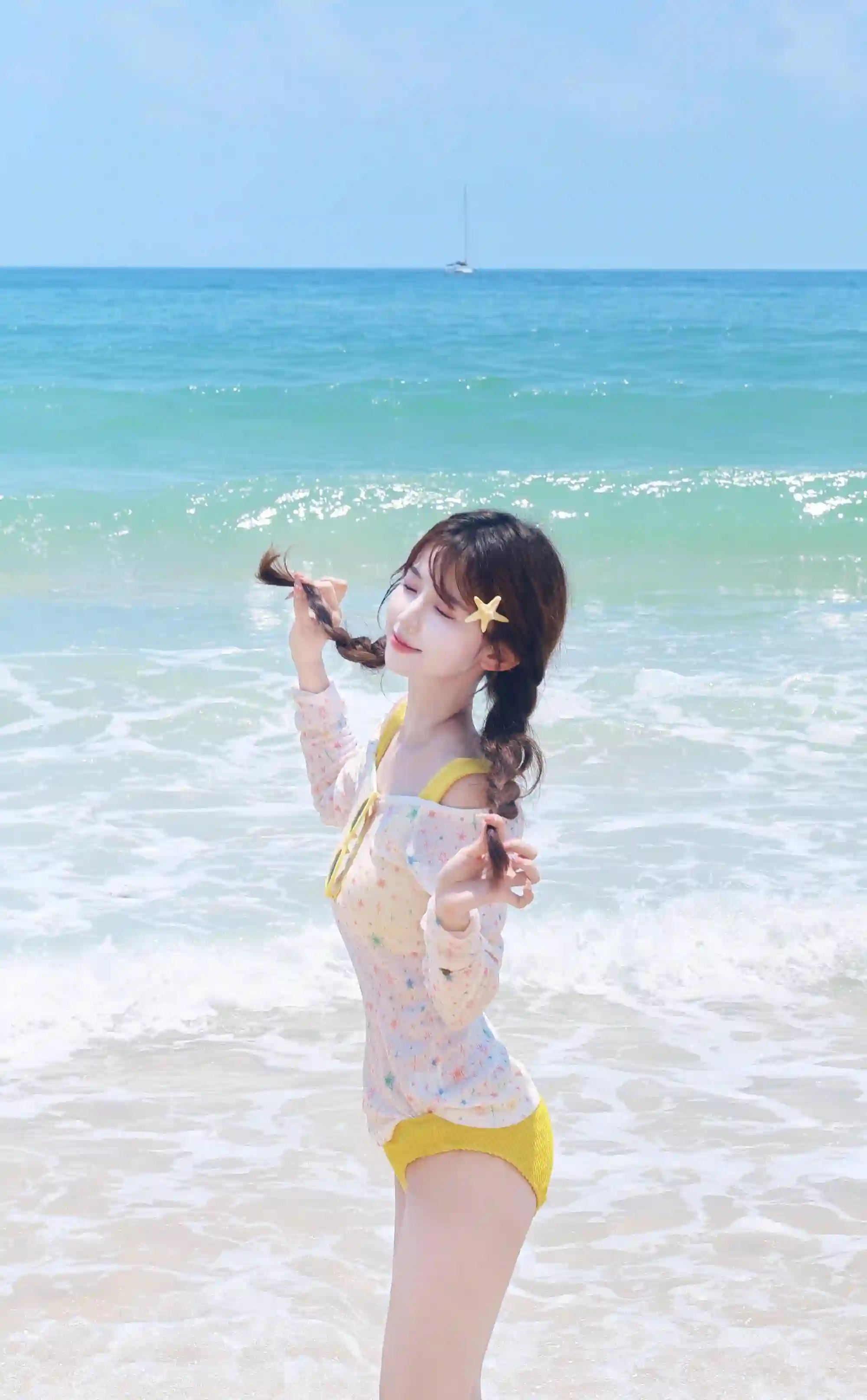 长发美女 性感美女 沙滩美女 海水 海边写真 