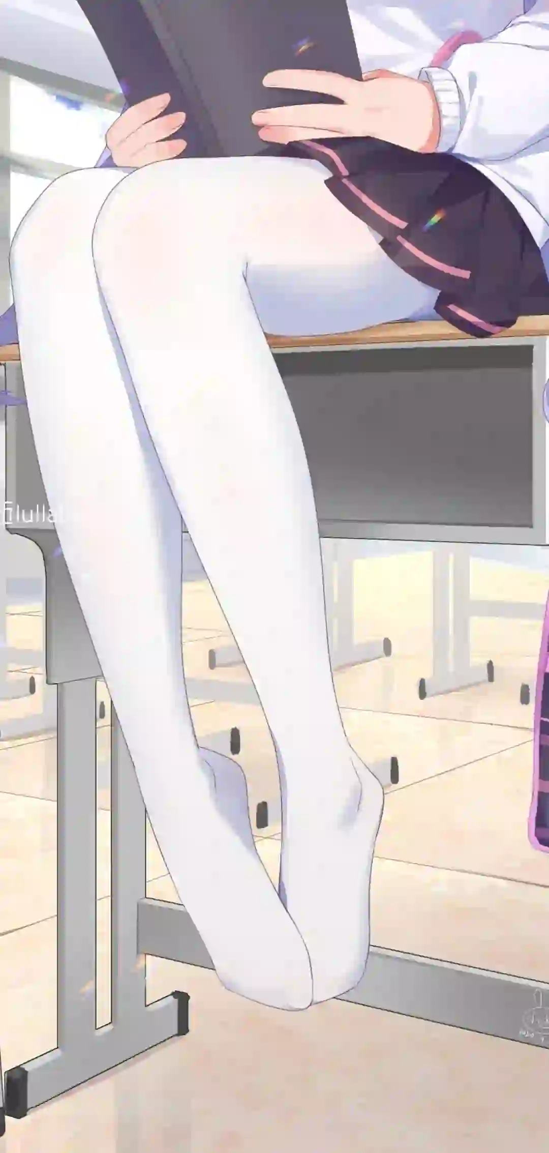 白色丝袜 动漫女孩