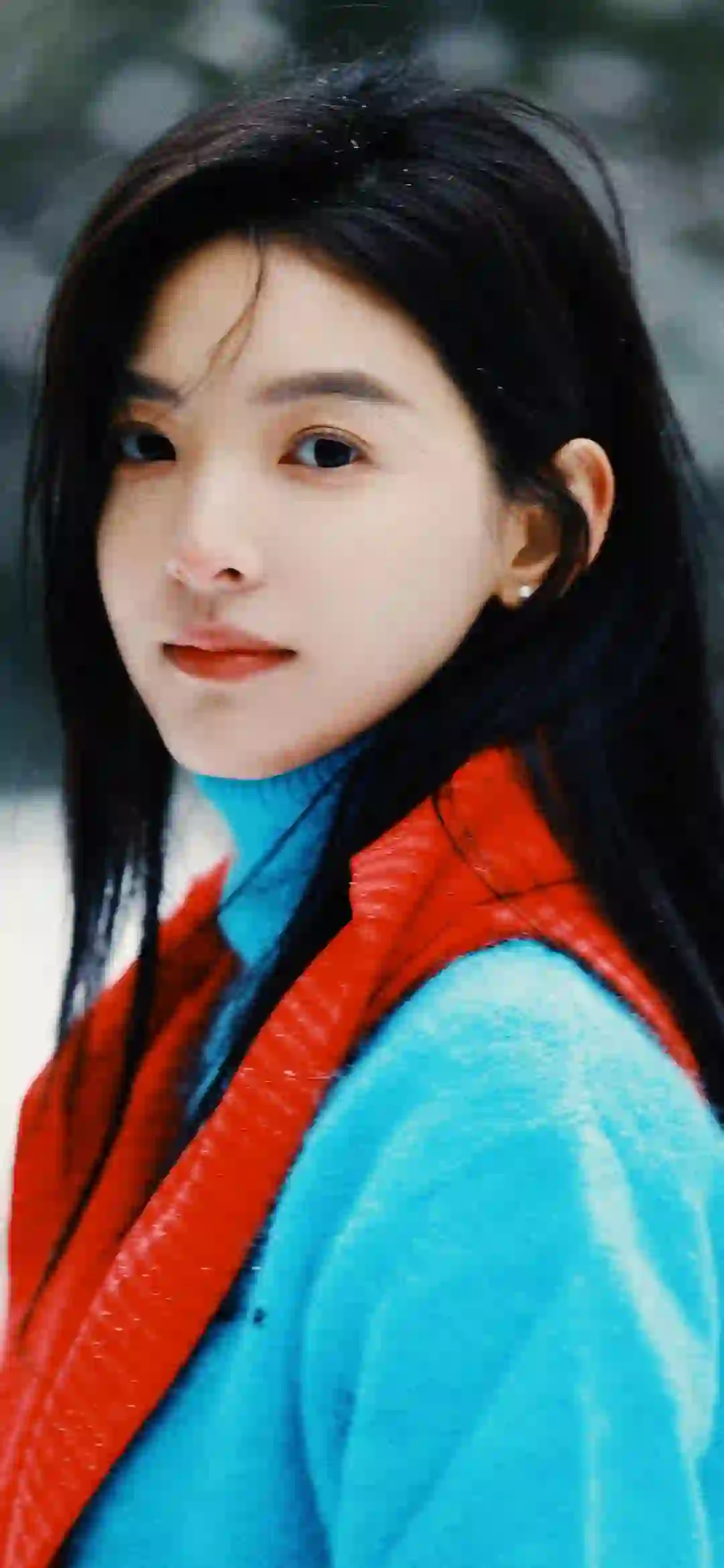 蓝色衣服 章若楠 清纯美女