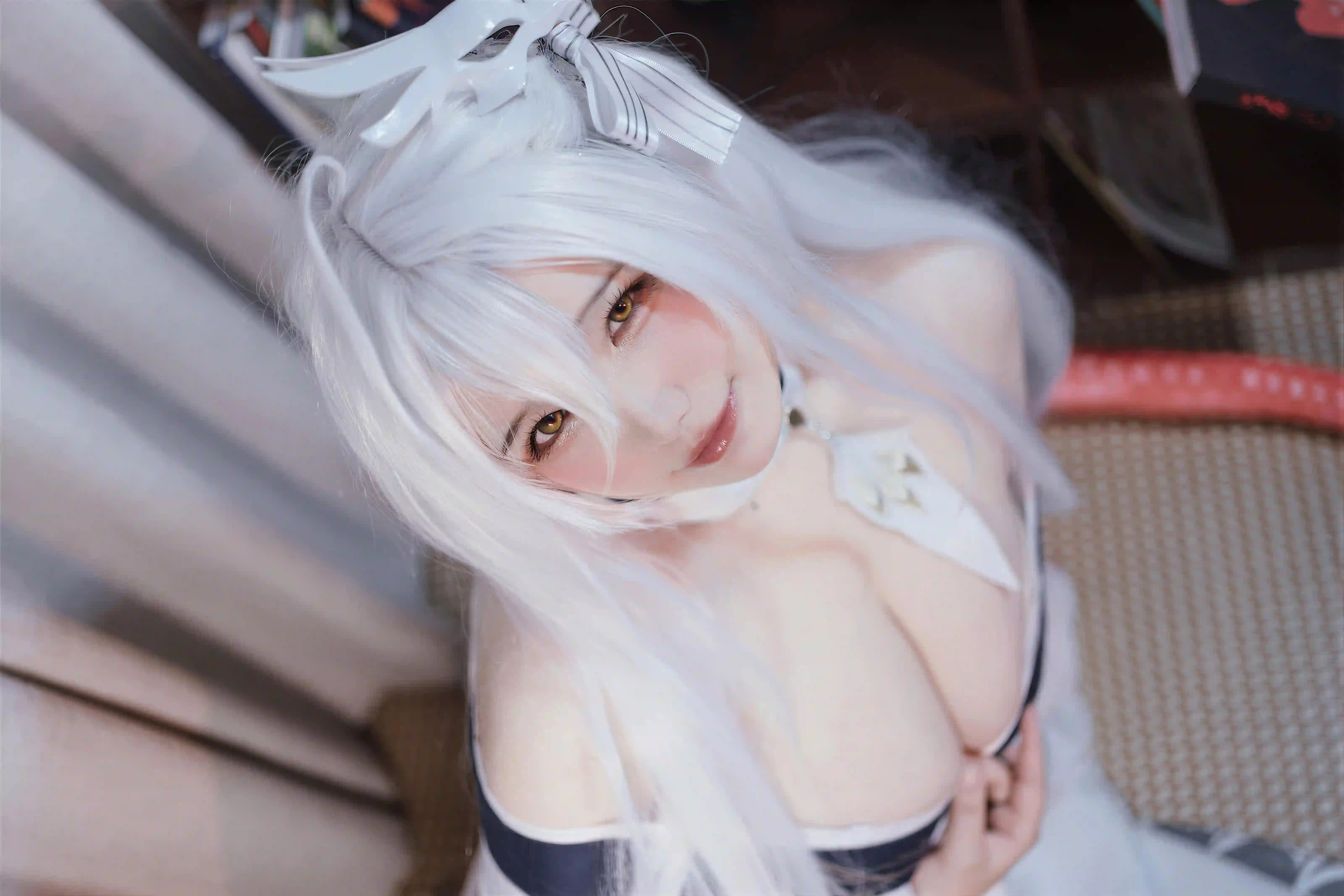 长发性感美女 居家写真 白色头发 Coser