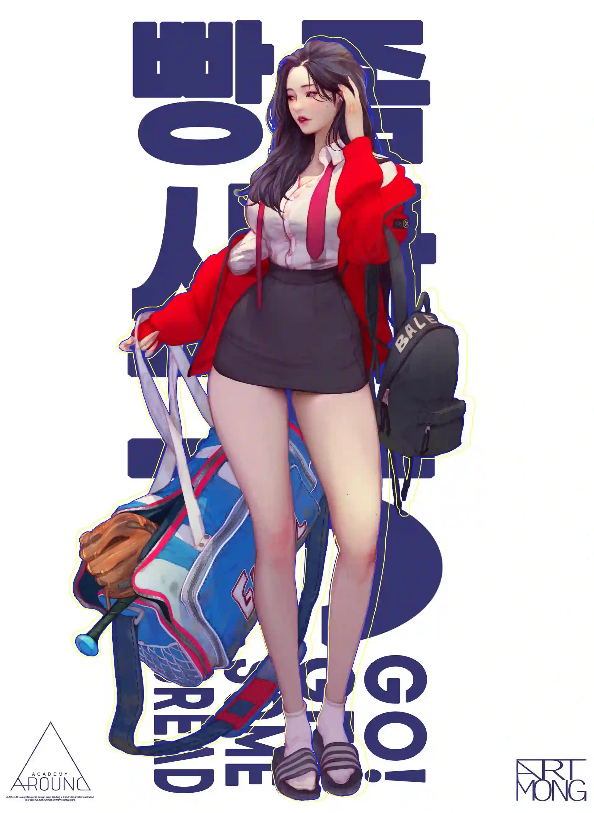 动漫女孩 手机壁纸 长腿美女 二次元美女 白色背景 时尚动漫女孩