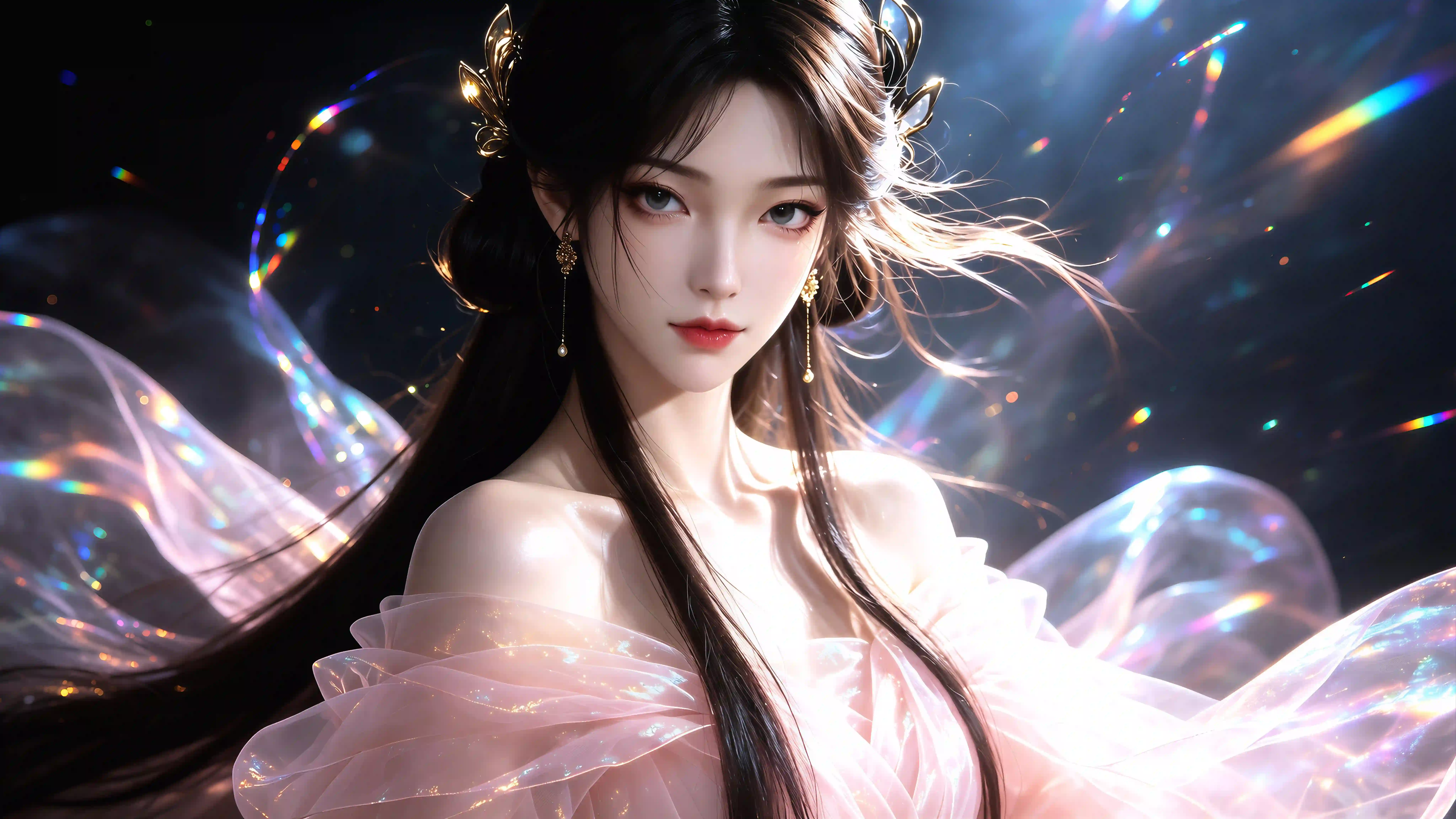 凡人修仙传 长发美女 性感 古风 仙侠 梅凝 彩色光晕
