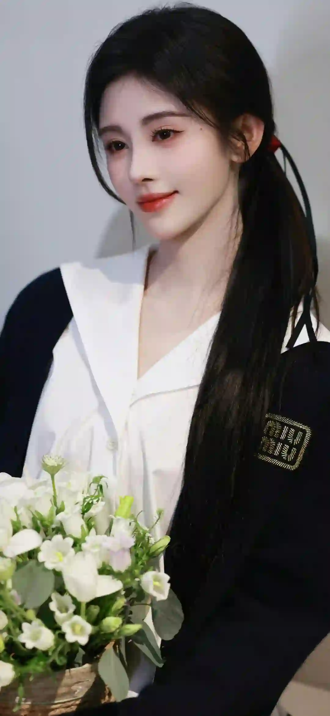 美女明星 鞠婧祎 长发可爱女孩  jk 穿搭