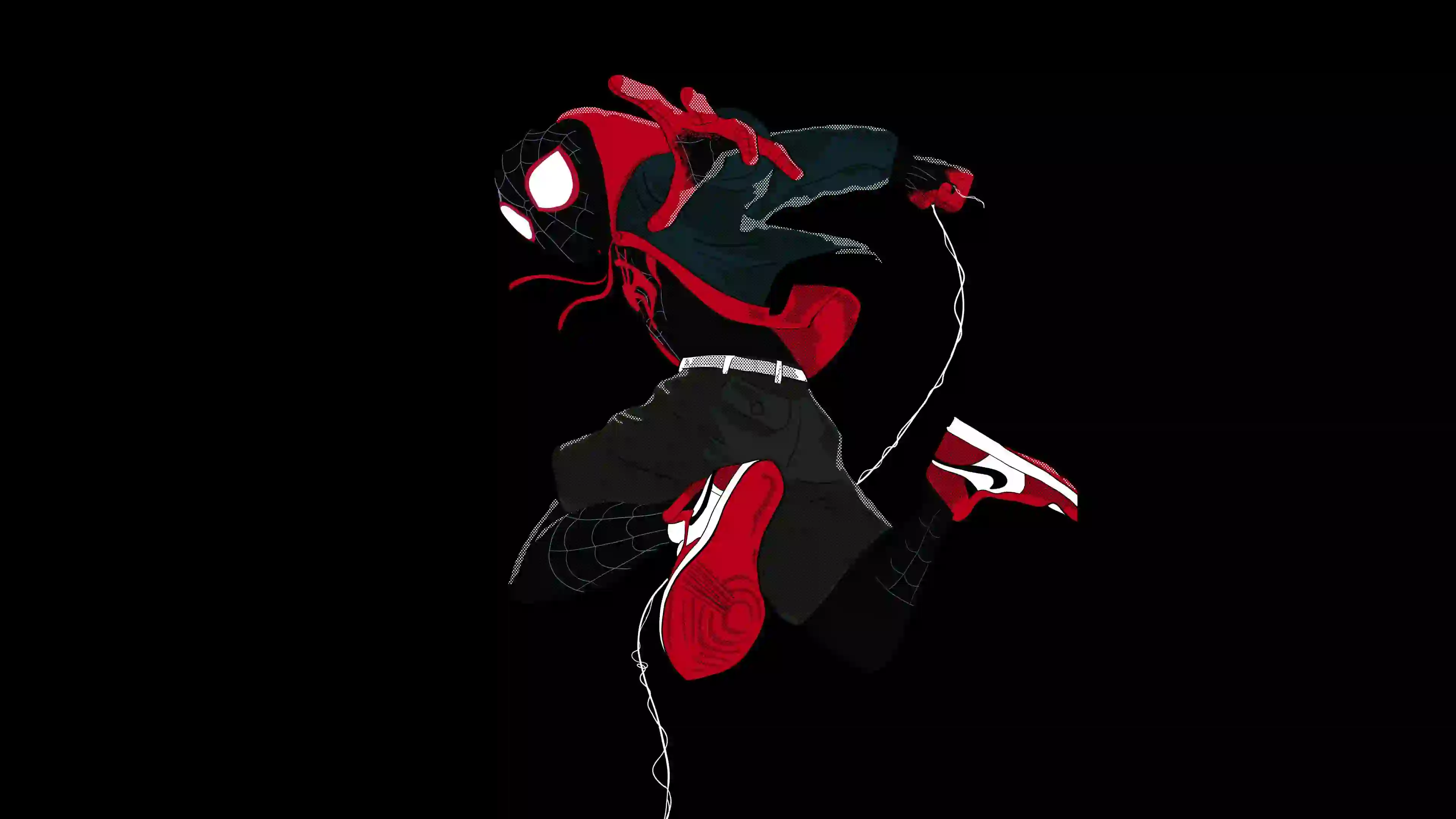 蜘蛛侠 Spider-Man 创意壁纸 动漫影视  纯色背景 黑色 红色