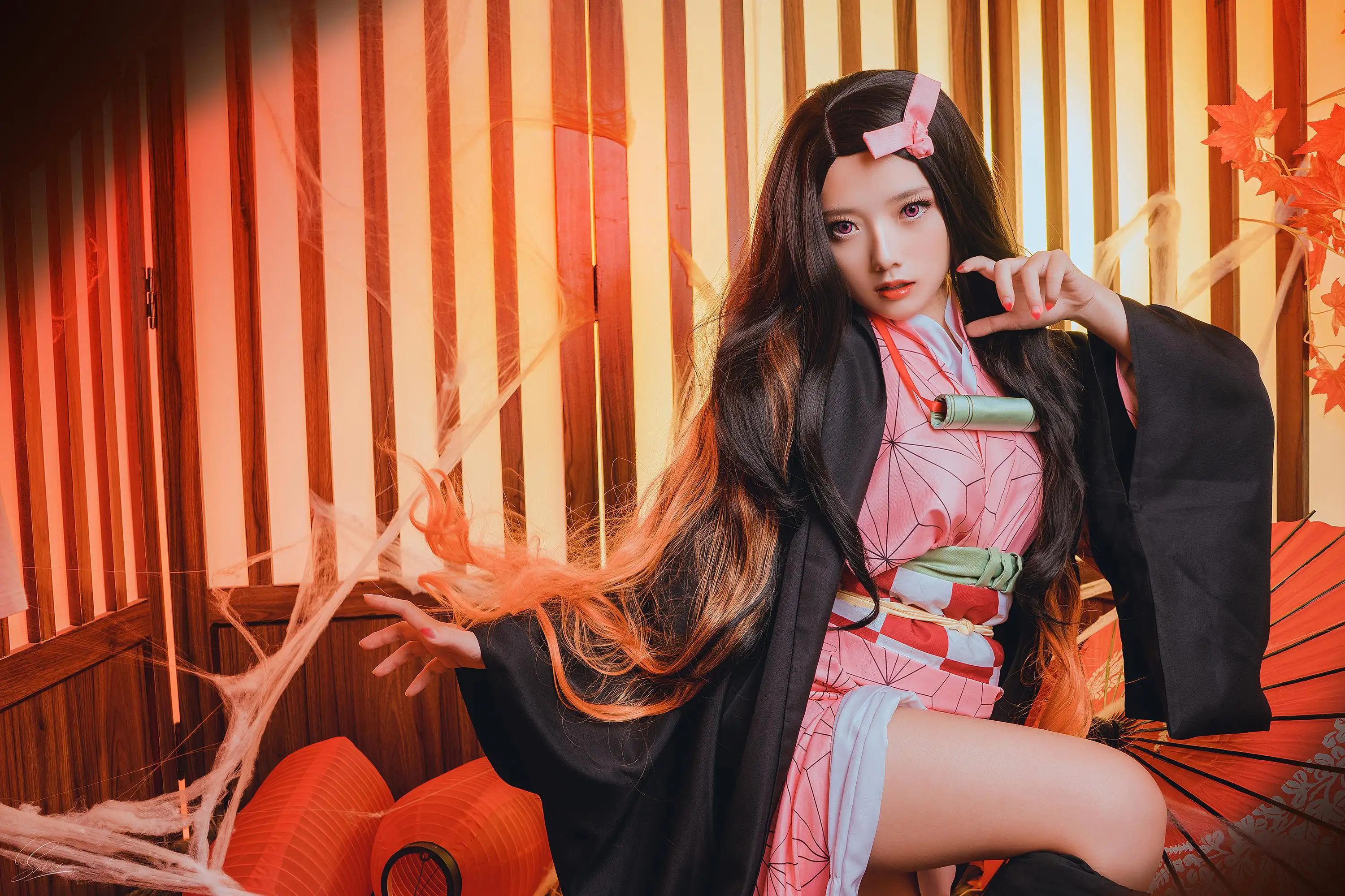 和服长腿美女｜弥豆子cos