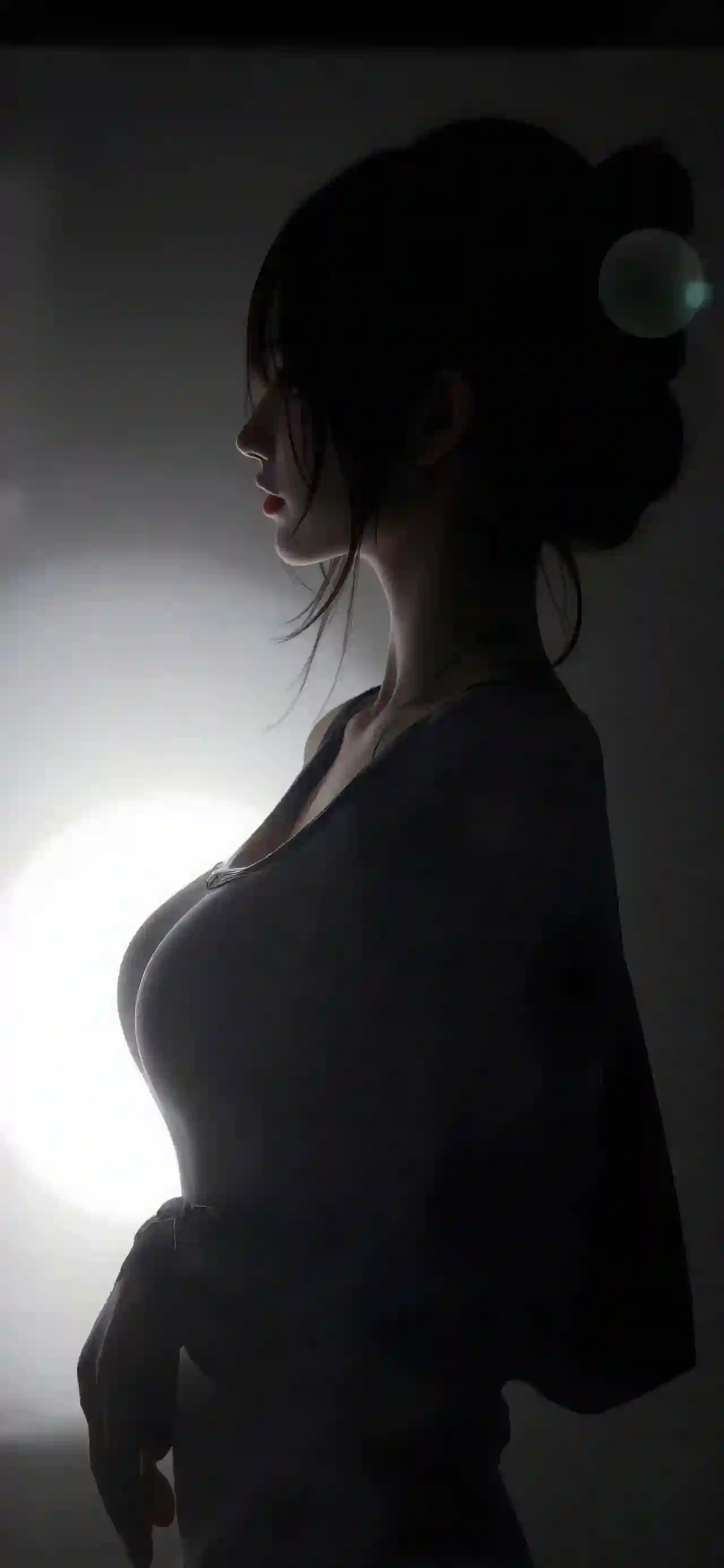美女 长发美女 光与影 夜晚