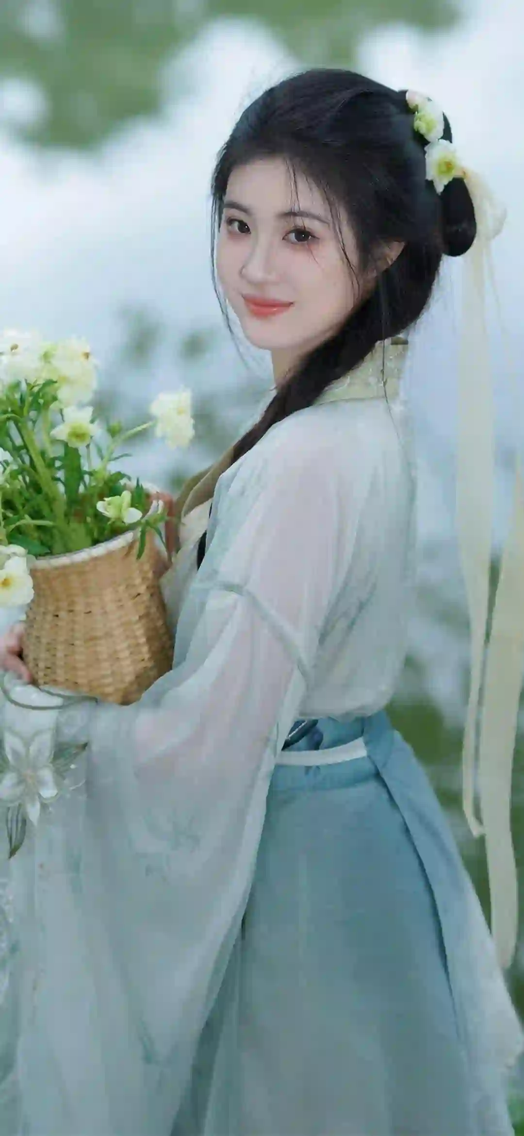 汉服古风美女 户外写真 可爱 微笑