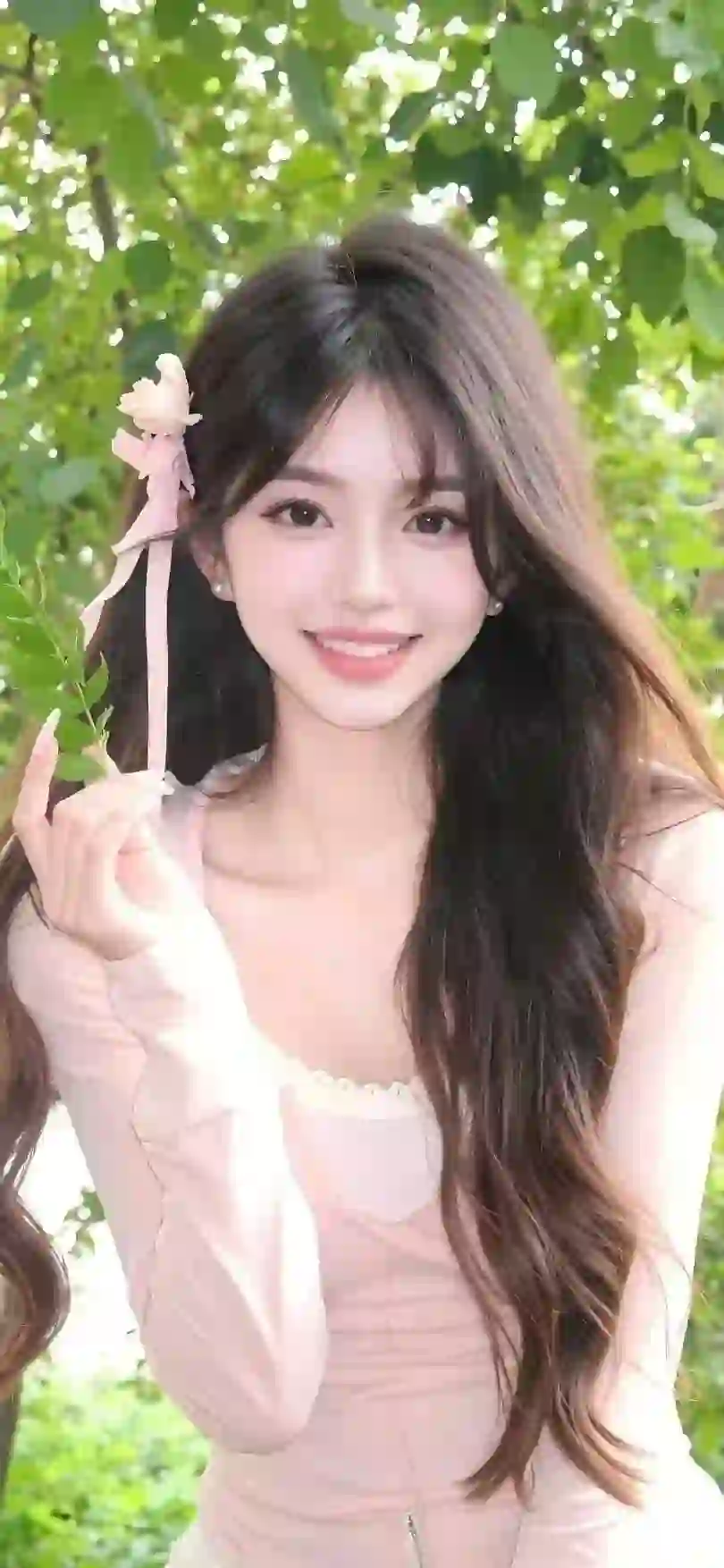 美女 甜美女孩 清纯美女 粉色衣服
