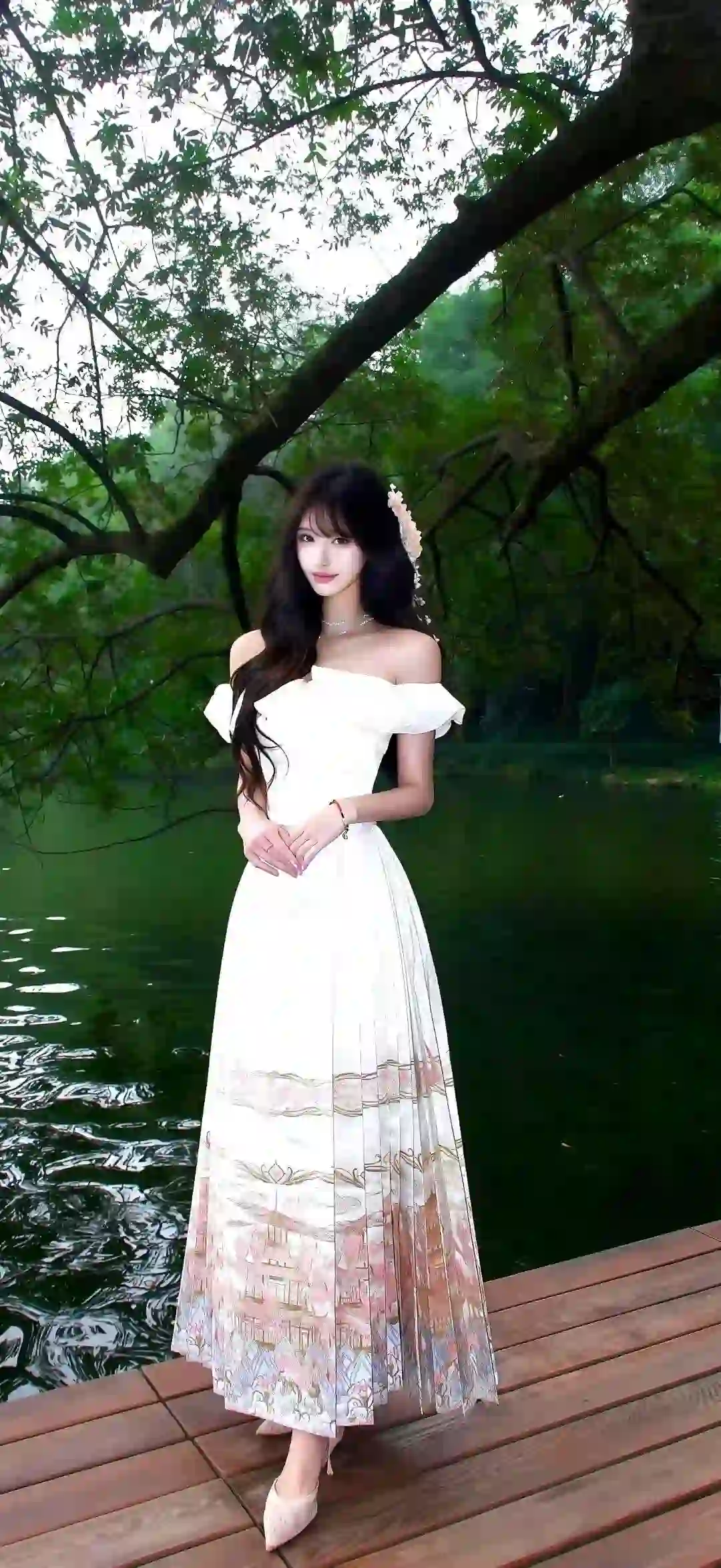 长发美女 优雅美女 户外写真