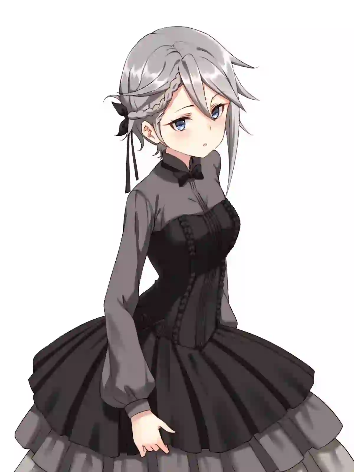 动漫女孩 长裙女孩 黑色长裙