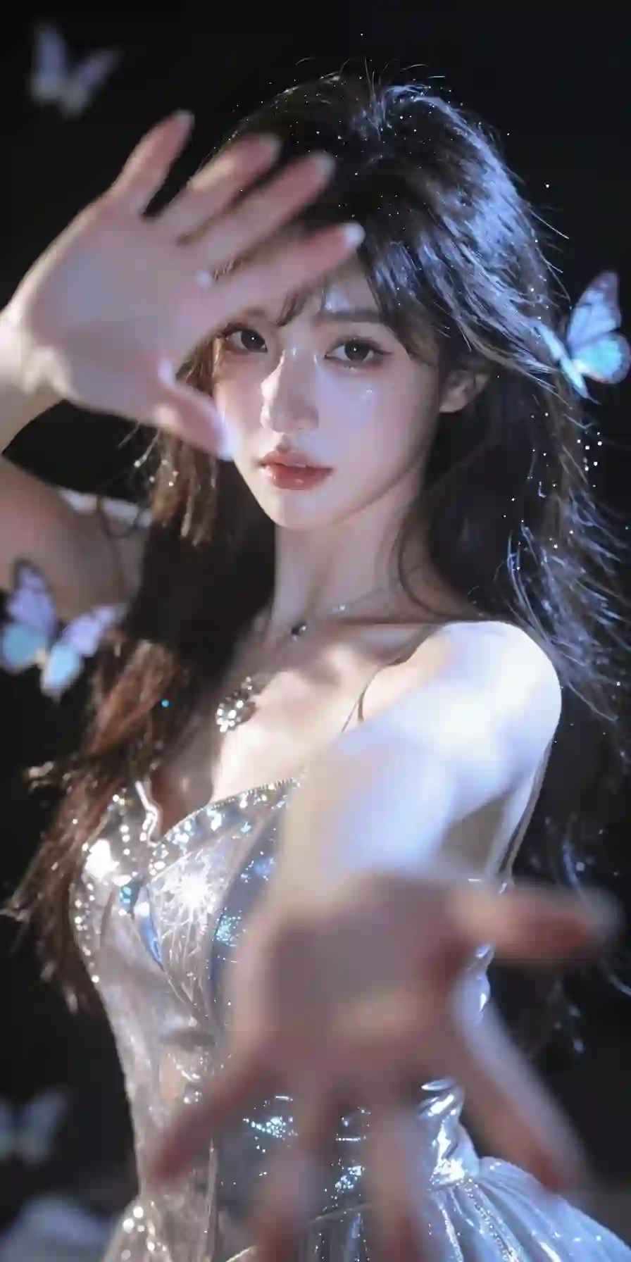 长发美女 性感 吊带 光影 清纯 御姐