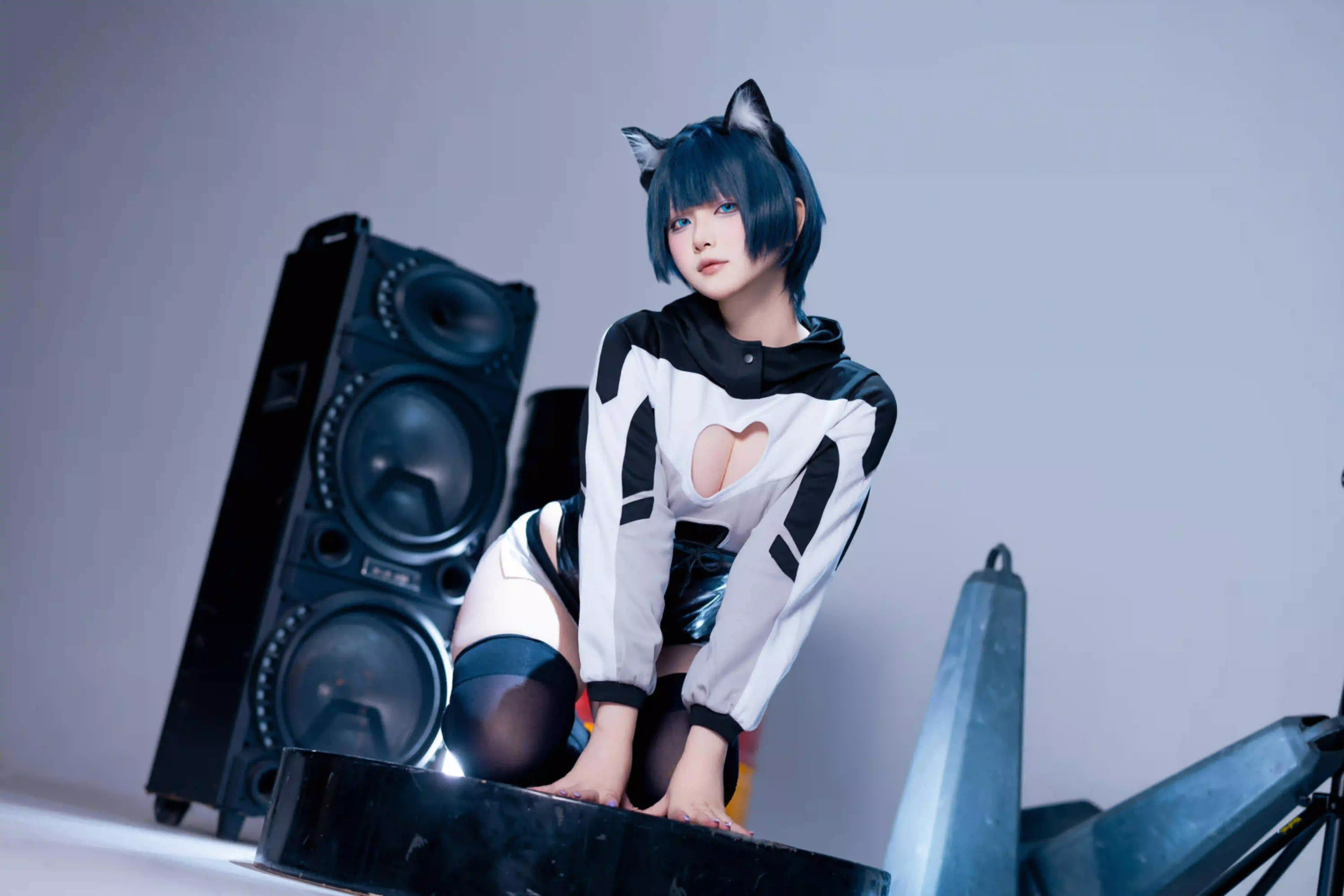 可爱猫耳女孩 短发女孩 性感 cos 3