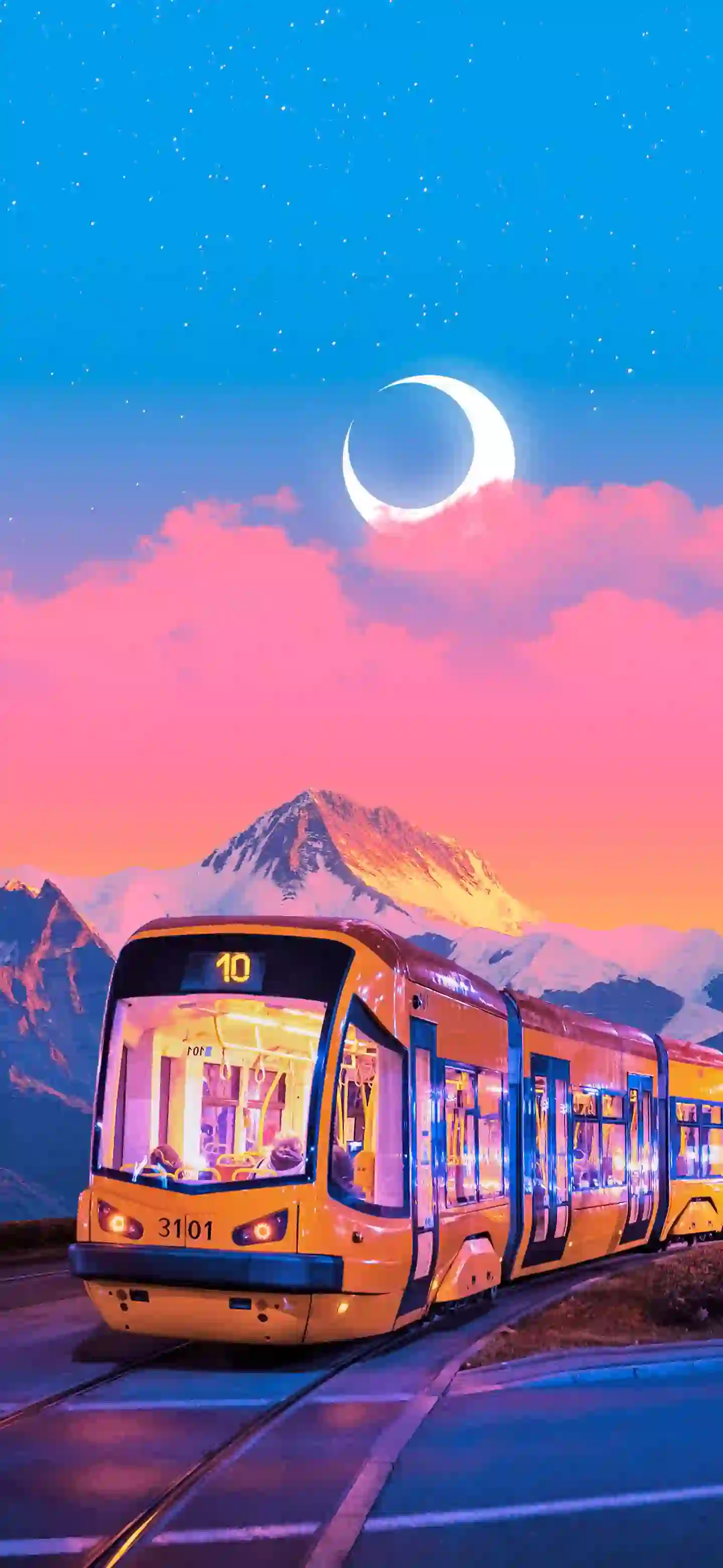 列车 月亮 艺术 