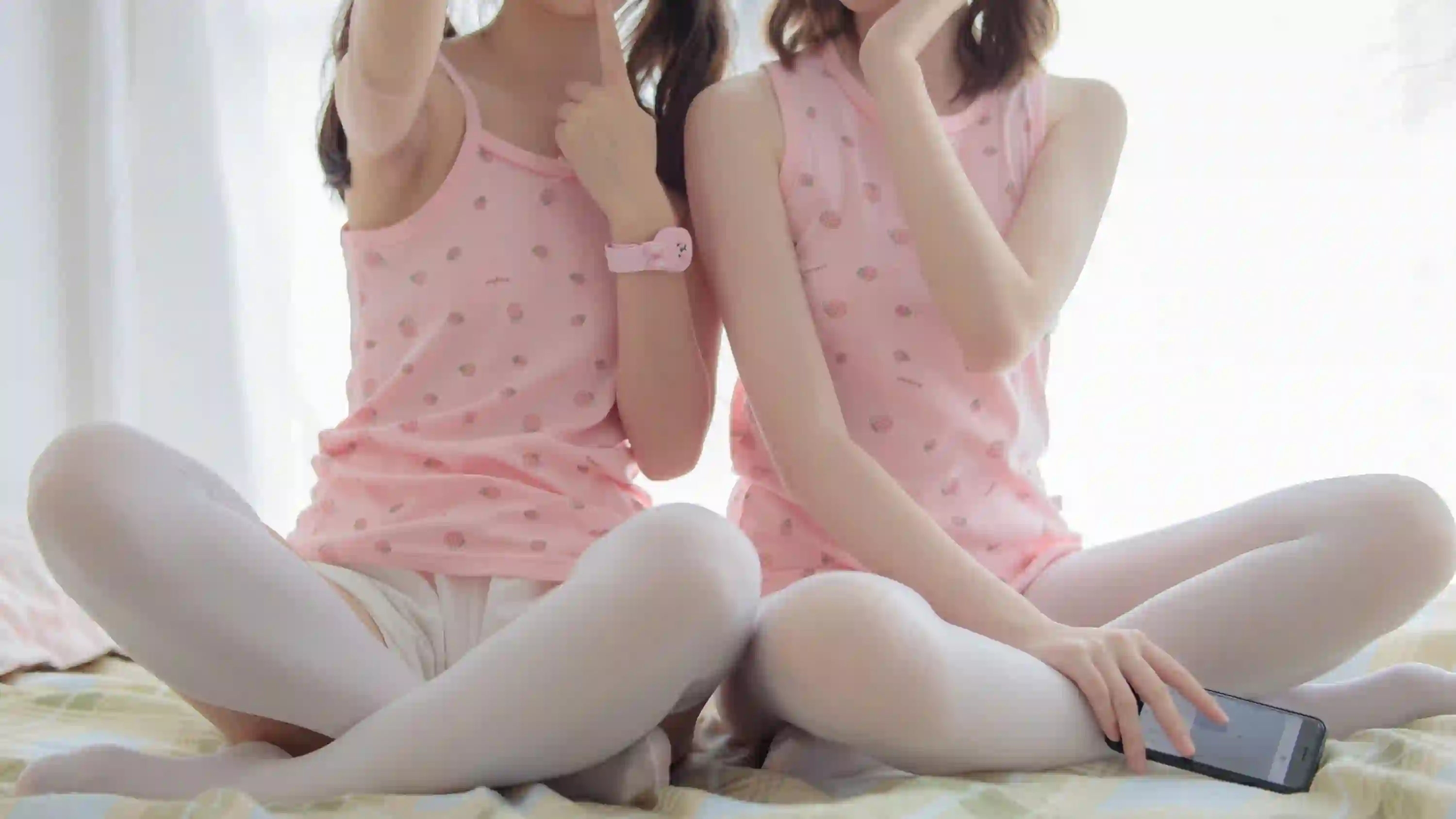 长腿丝袜美女 丝袜 白丝 美腿 居家 性感 双马尾 居家