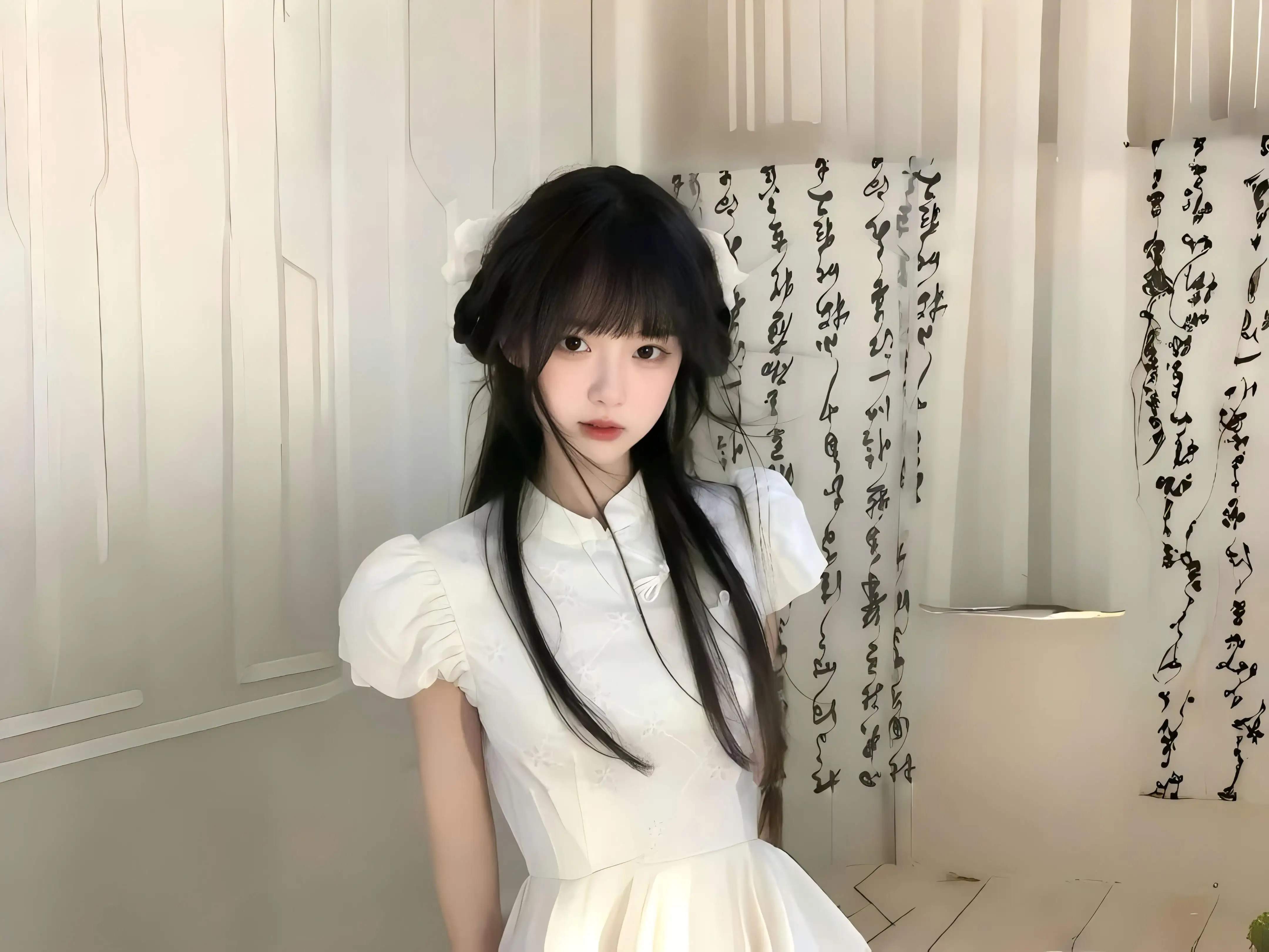 白裙古典汉服可爱女孩