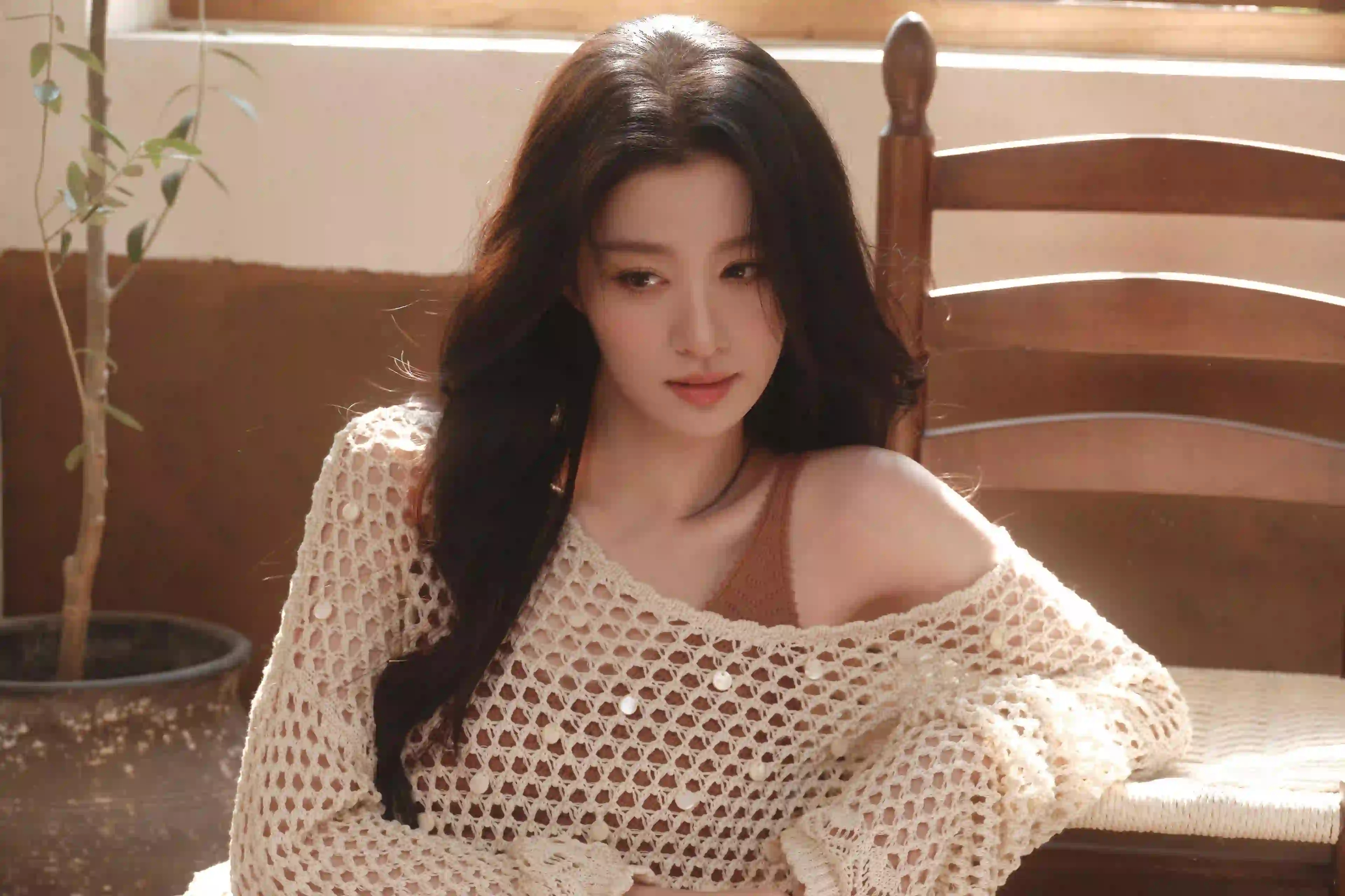 王楚然 性感美女 时尚穿搭 居家