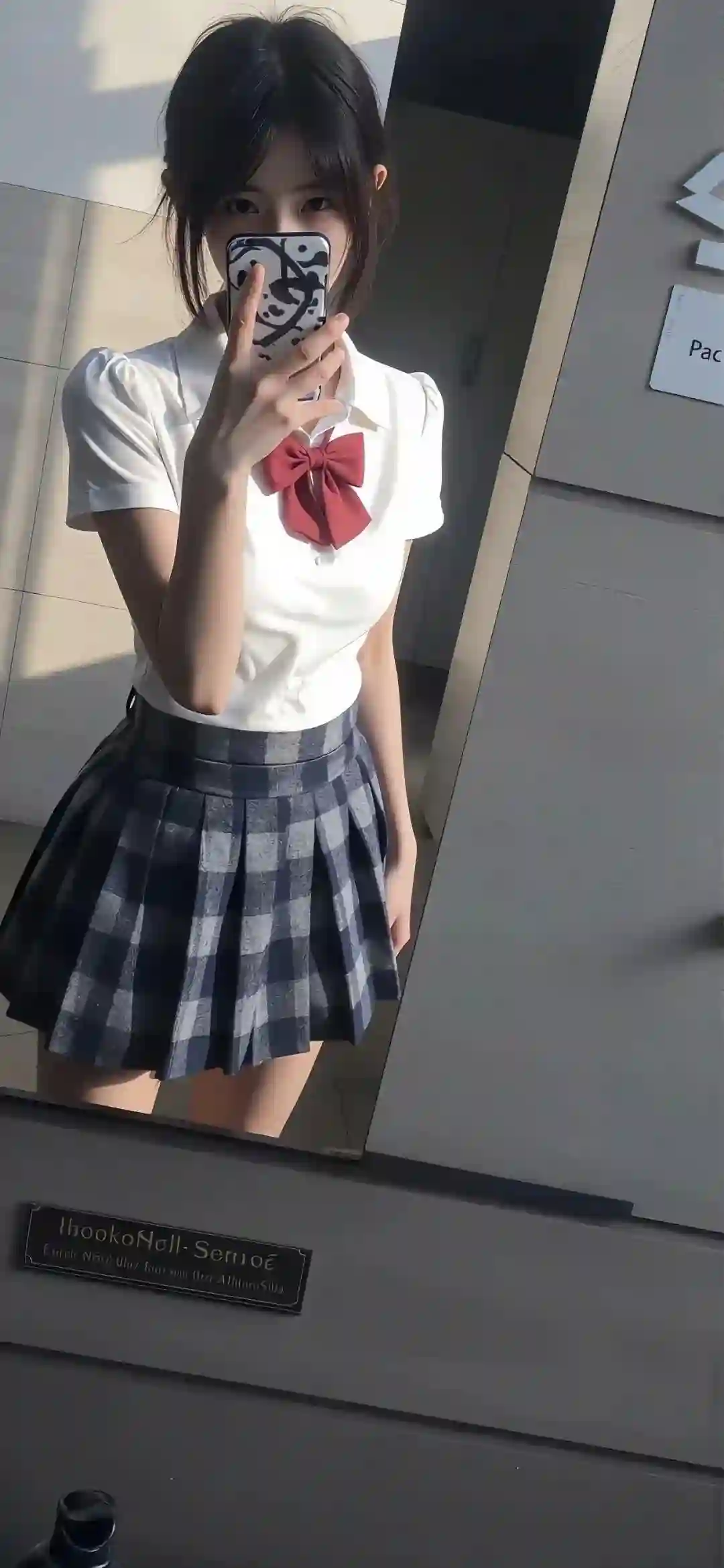 jk美女 长发女孩 对镜自拍 