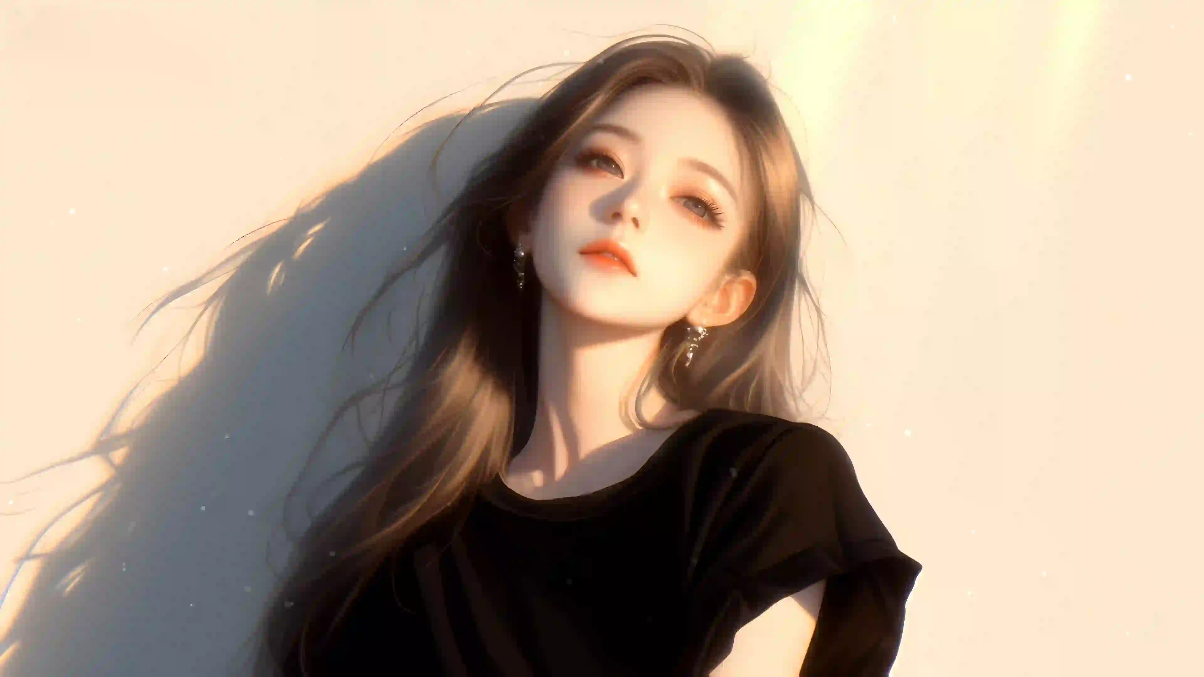 夕阳余晖 ai少女 长发