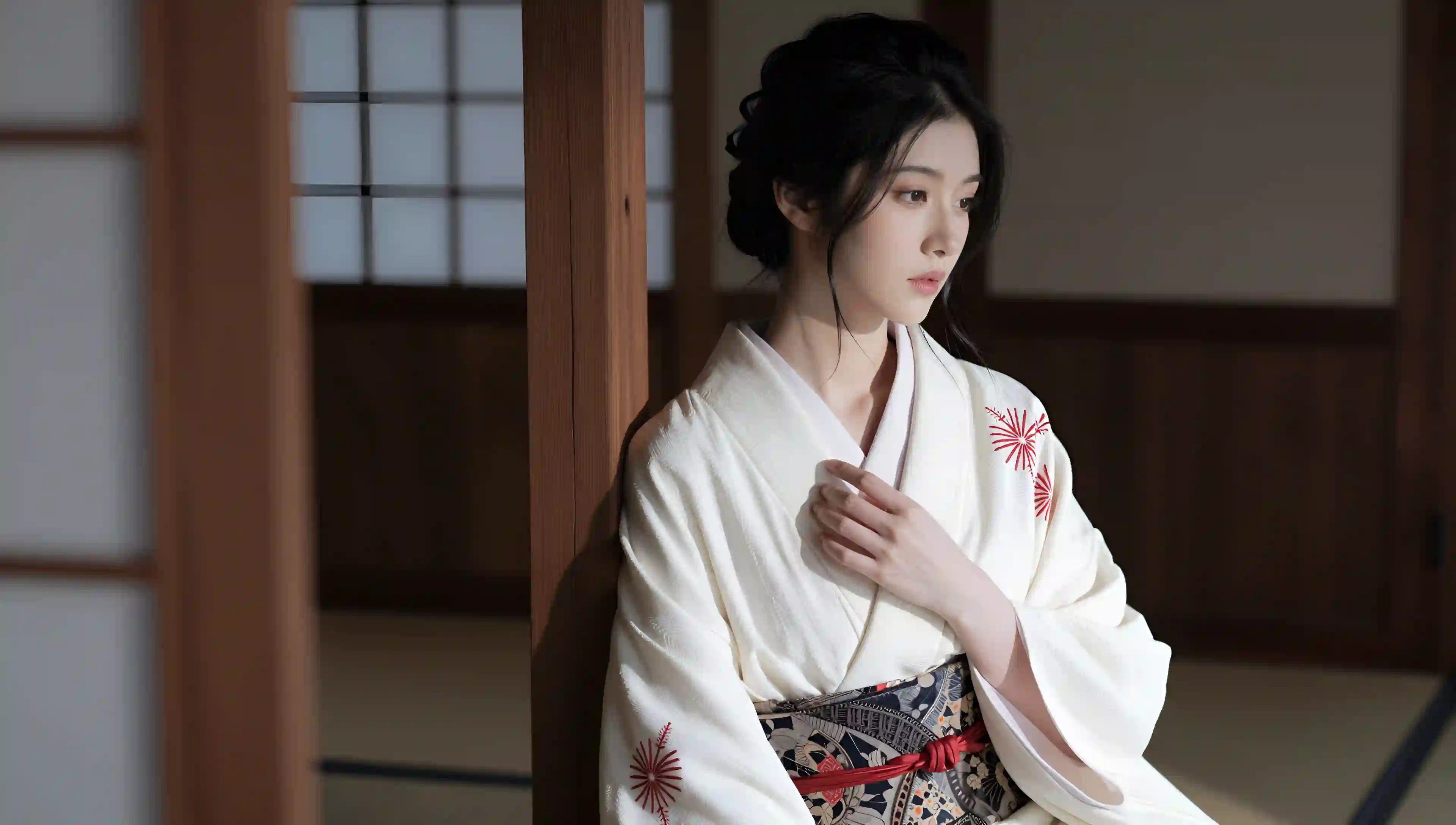 和服美女 室内场景 唯美 壁纸 日式风格 人物写真