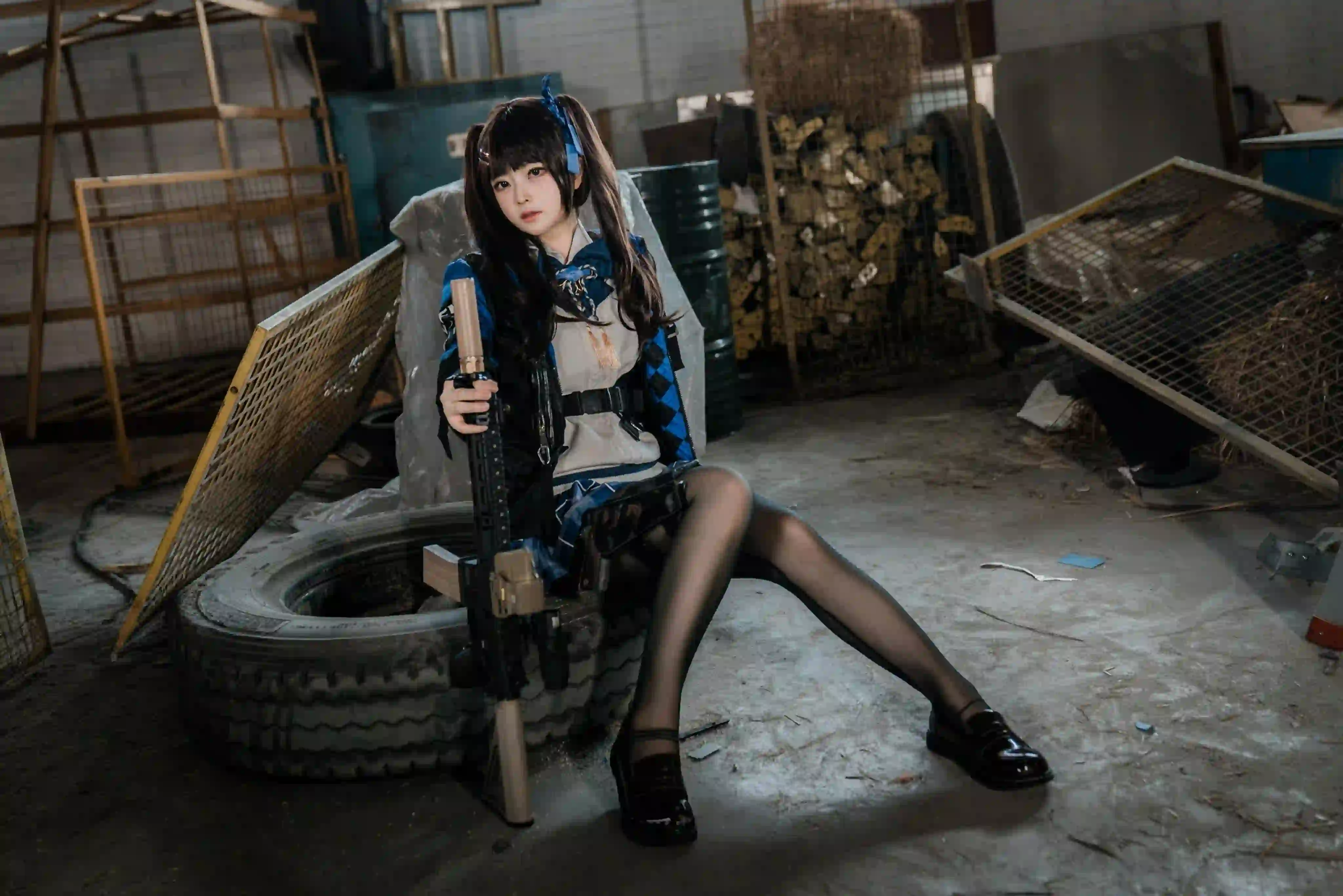 coser 长腿美女 丝袜美腿 黑色丝袜 jk 1