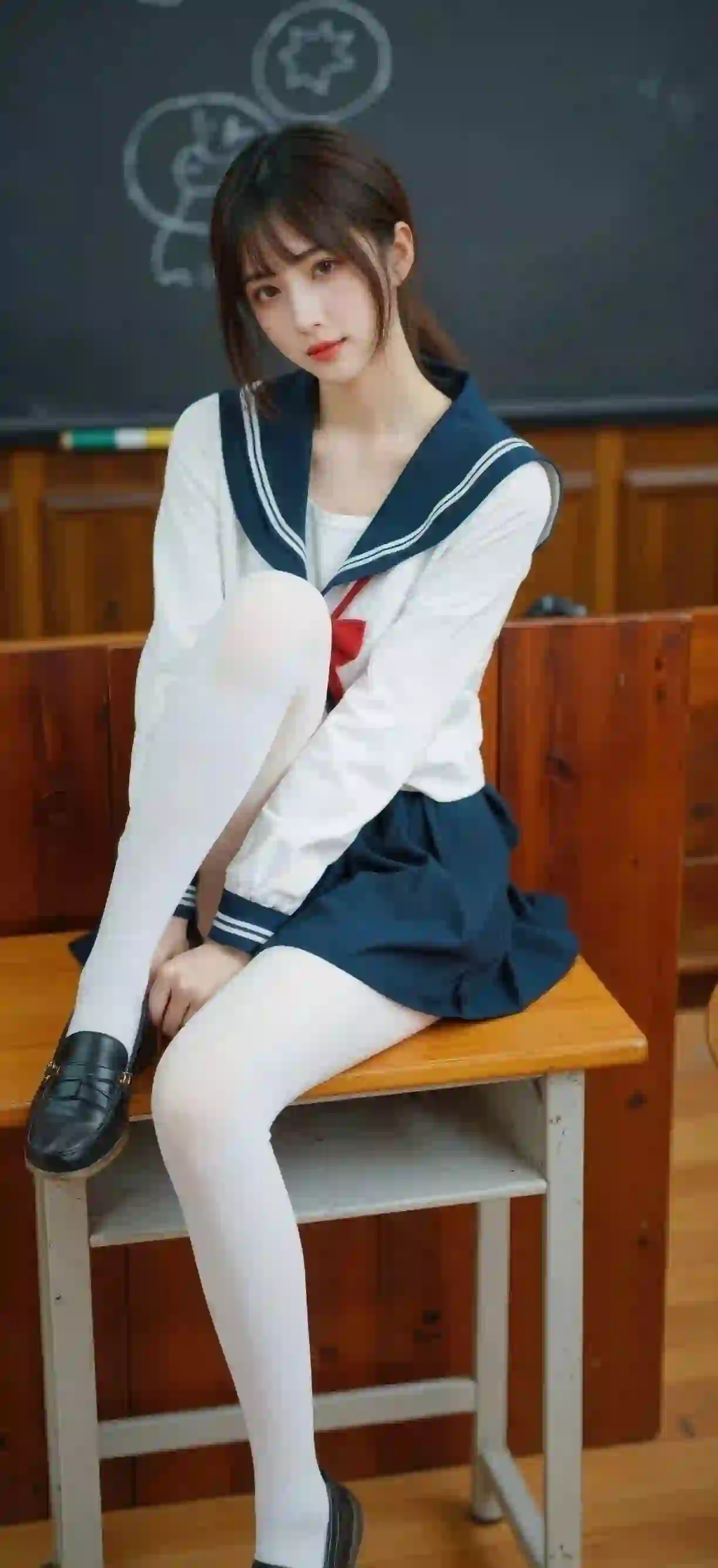 jk穿搭 长腿丝袜美女 学院风格