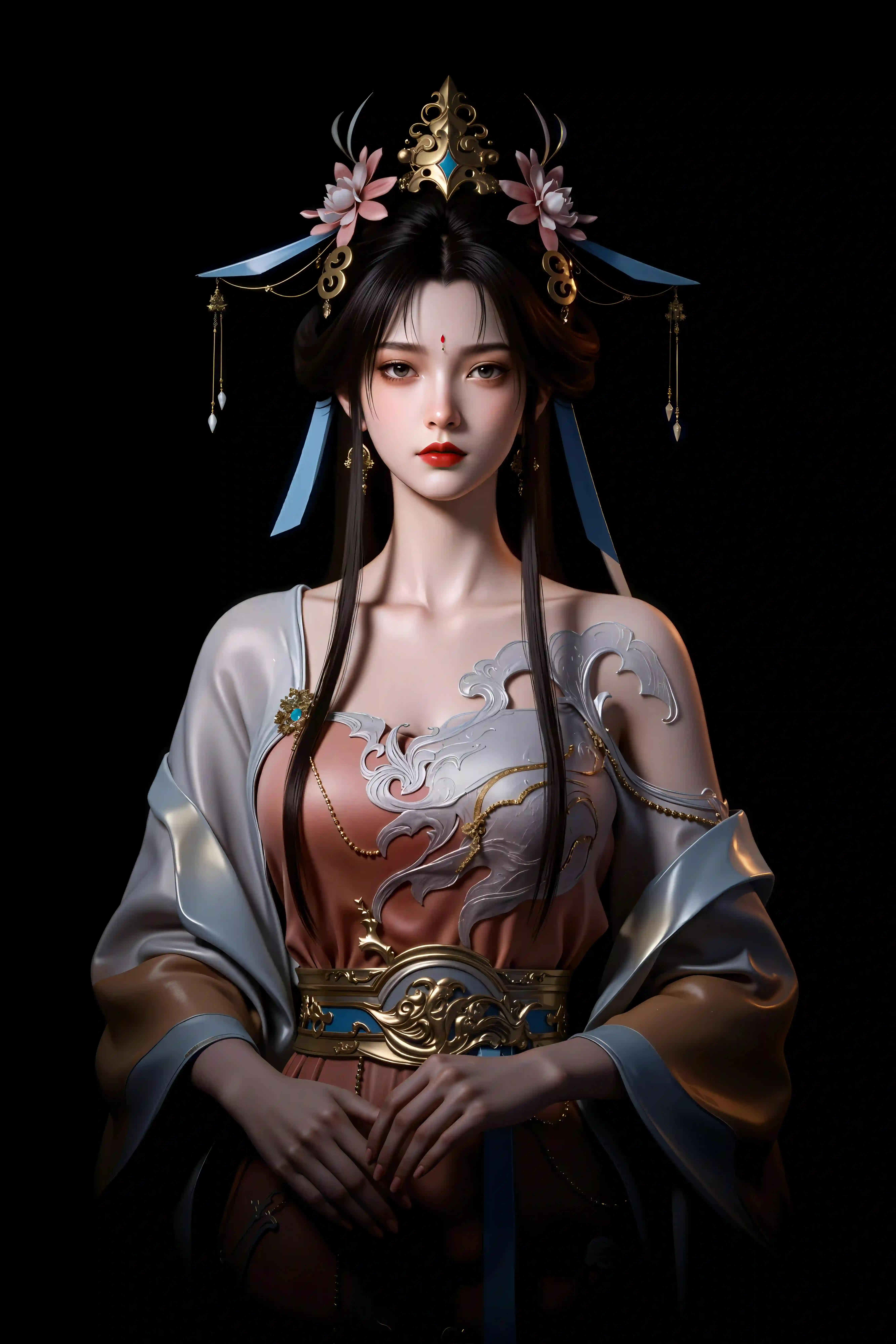 ai 长发古风美女 性感 优雅